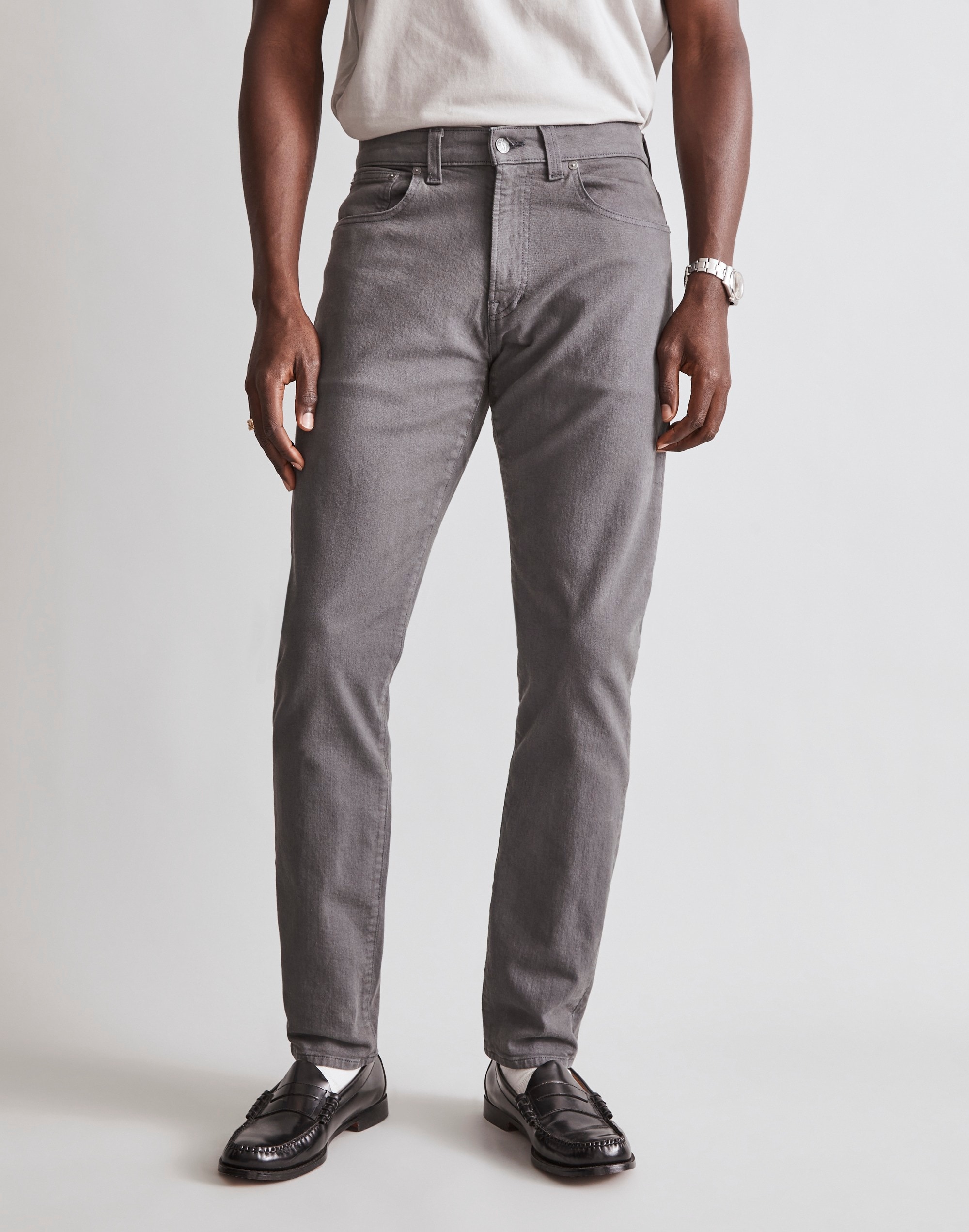 Garment-Dyed Athletic Slim Jeans