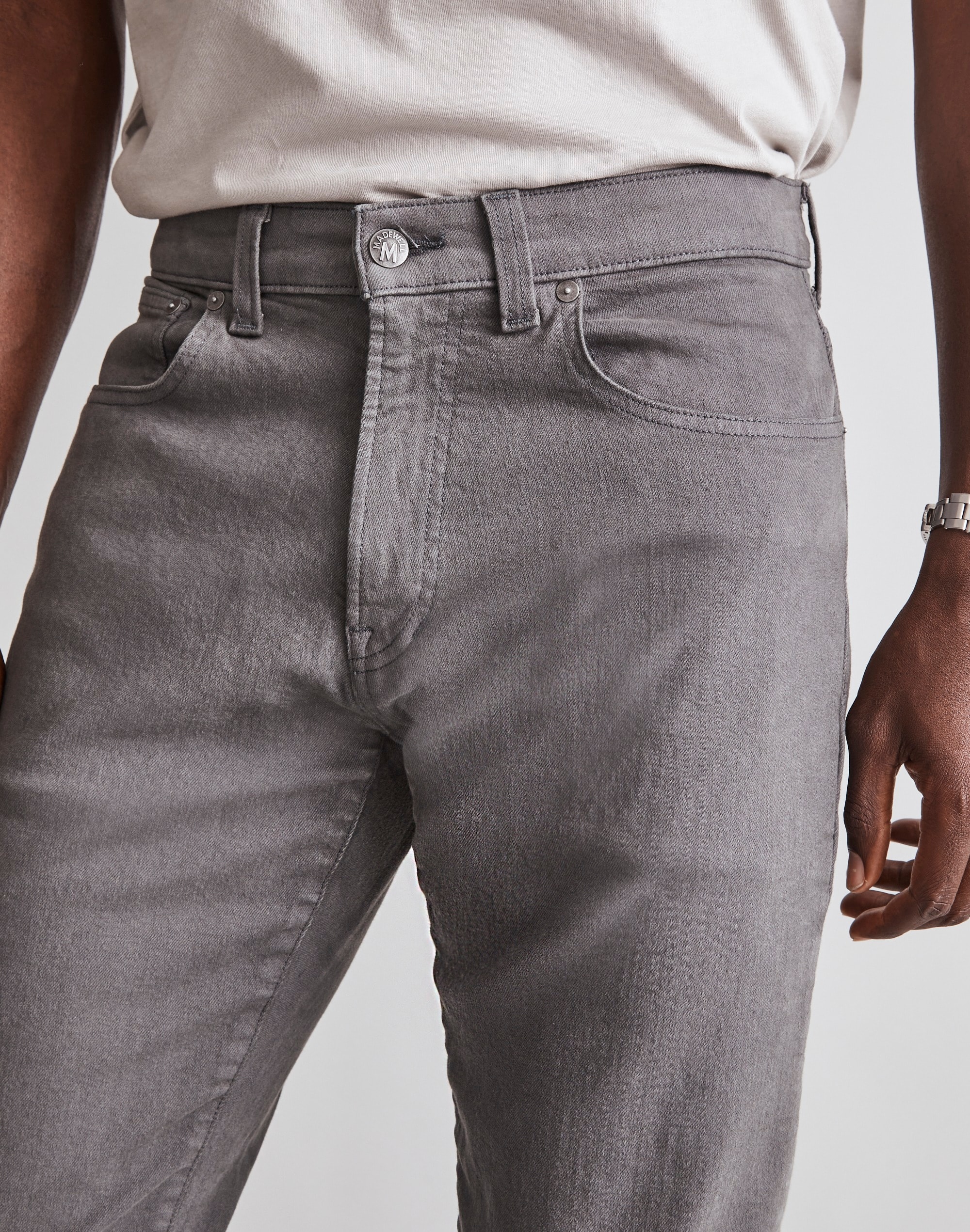 Garment-Dyed Athletic Slim Jeans