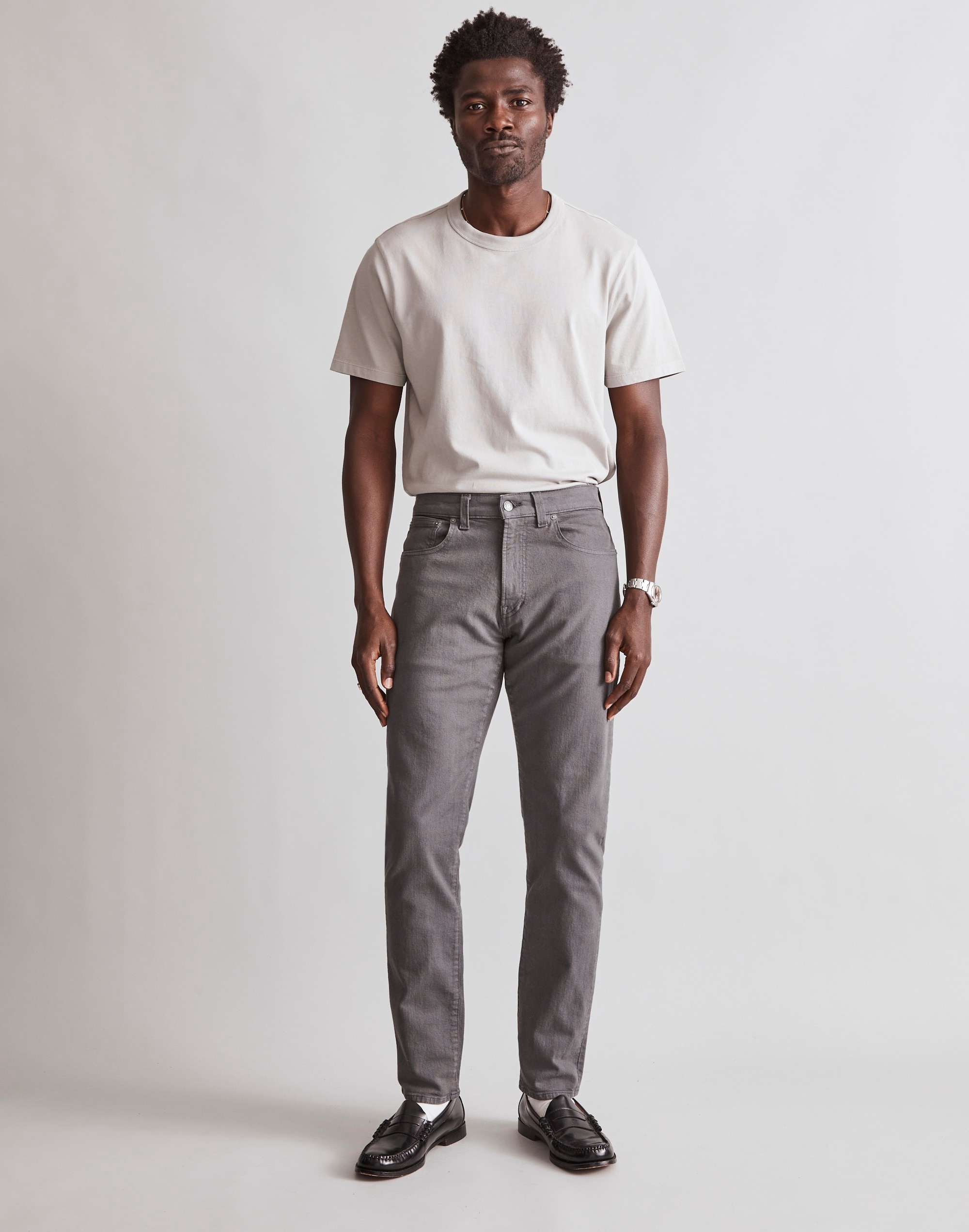 Garment-Dyed Athletic Slim Jeans