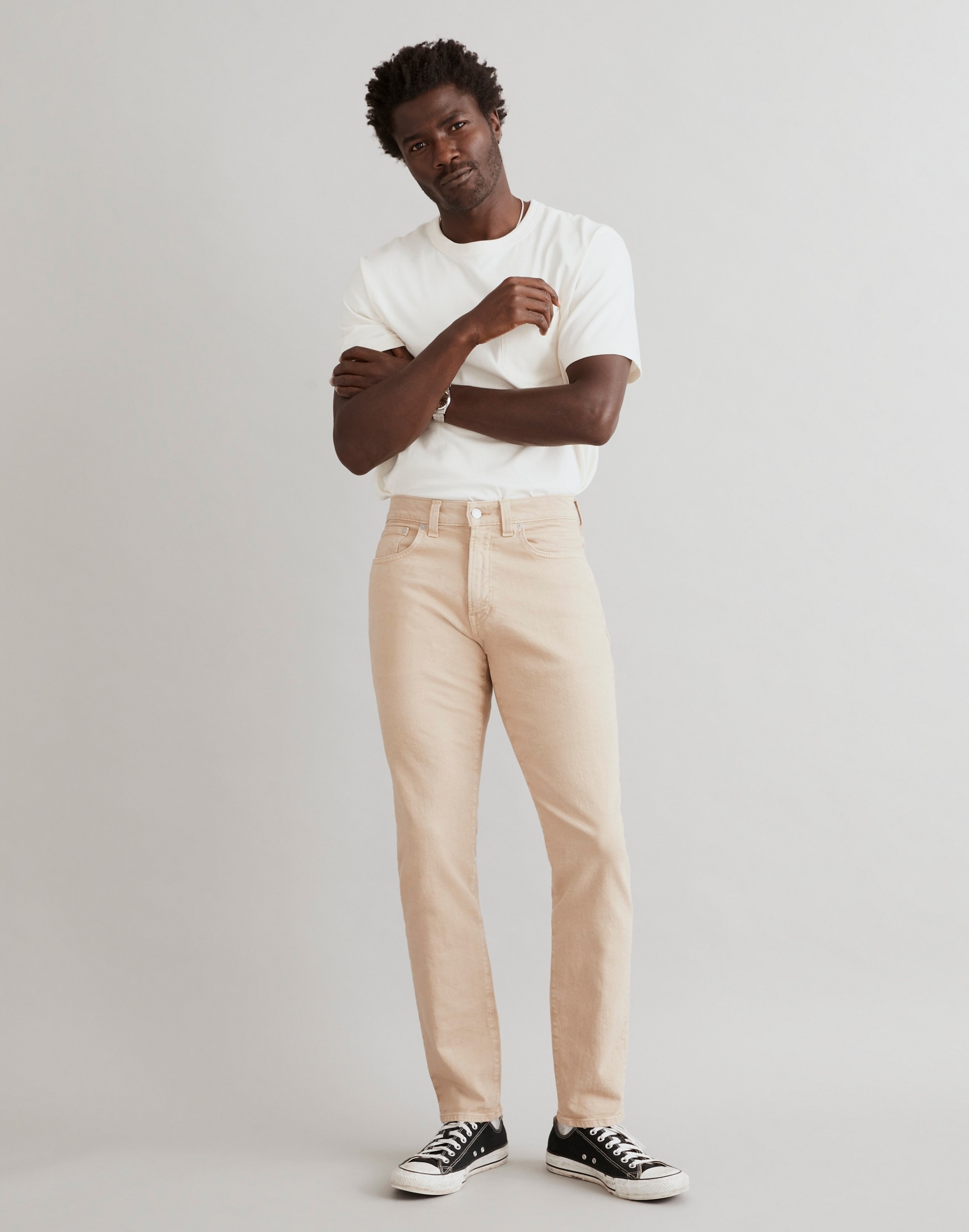 Garment-Dyed Athletic Slim Jeans