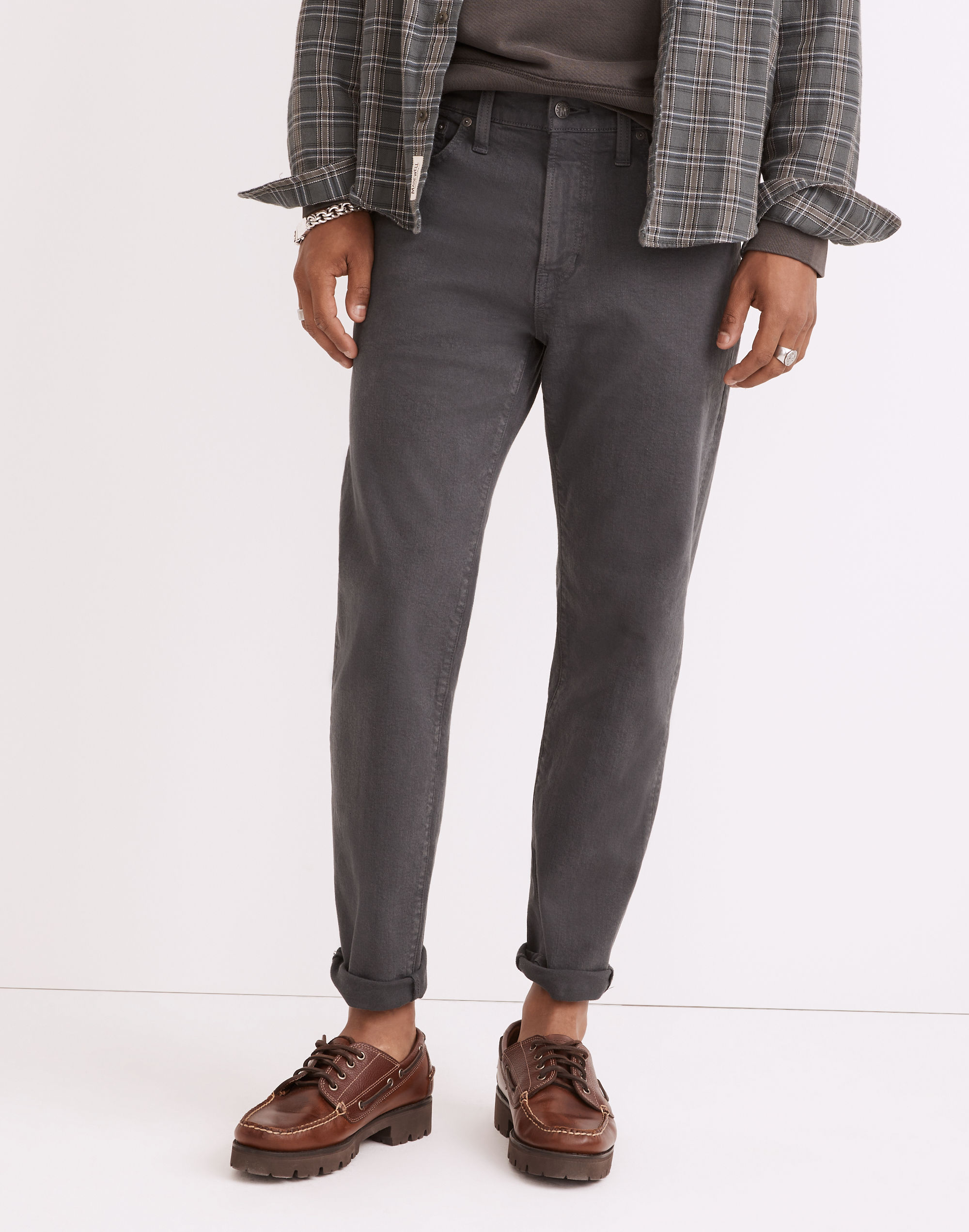 Garment-Dyed Relaxed Taper Jeans