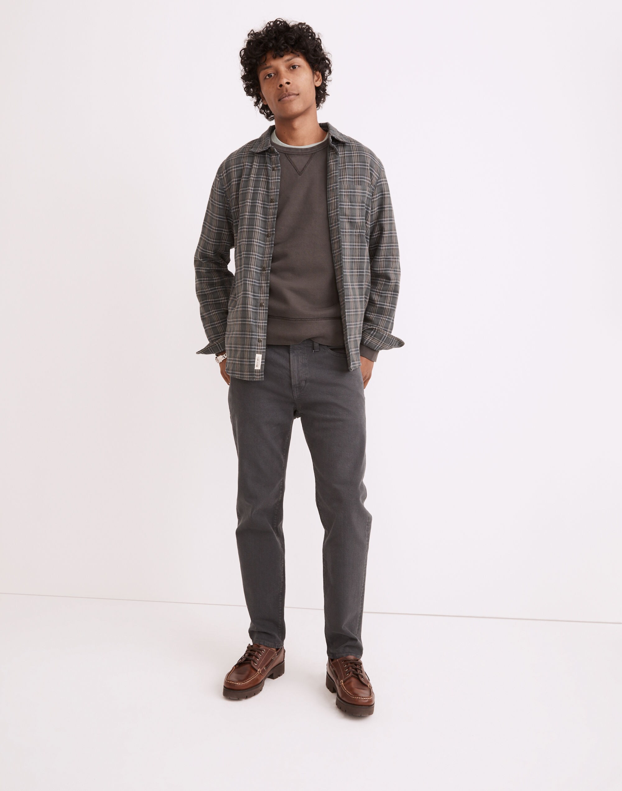 Garment-Dyed Relaxed Taper Jeans