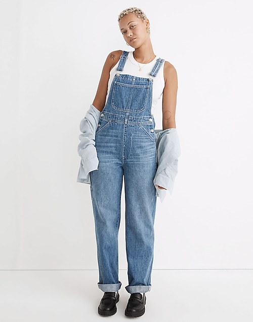 Oversized Carpenter Overalls in Ivywood Wash