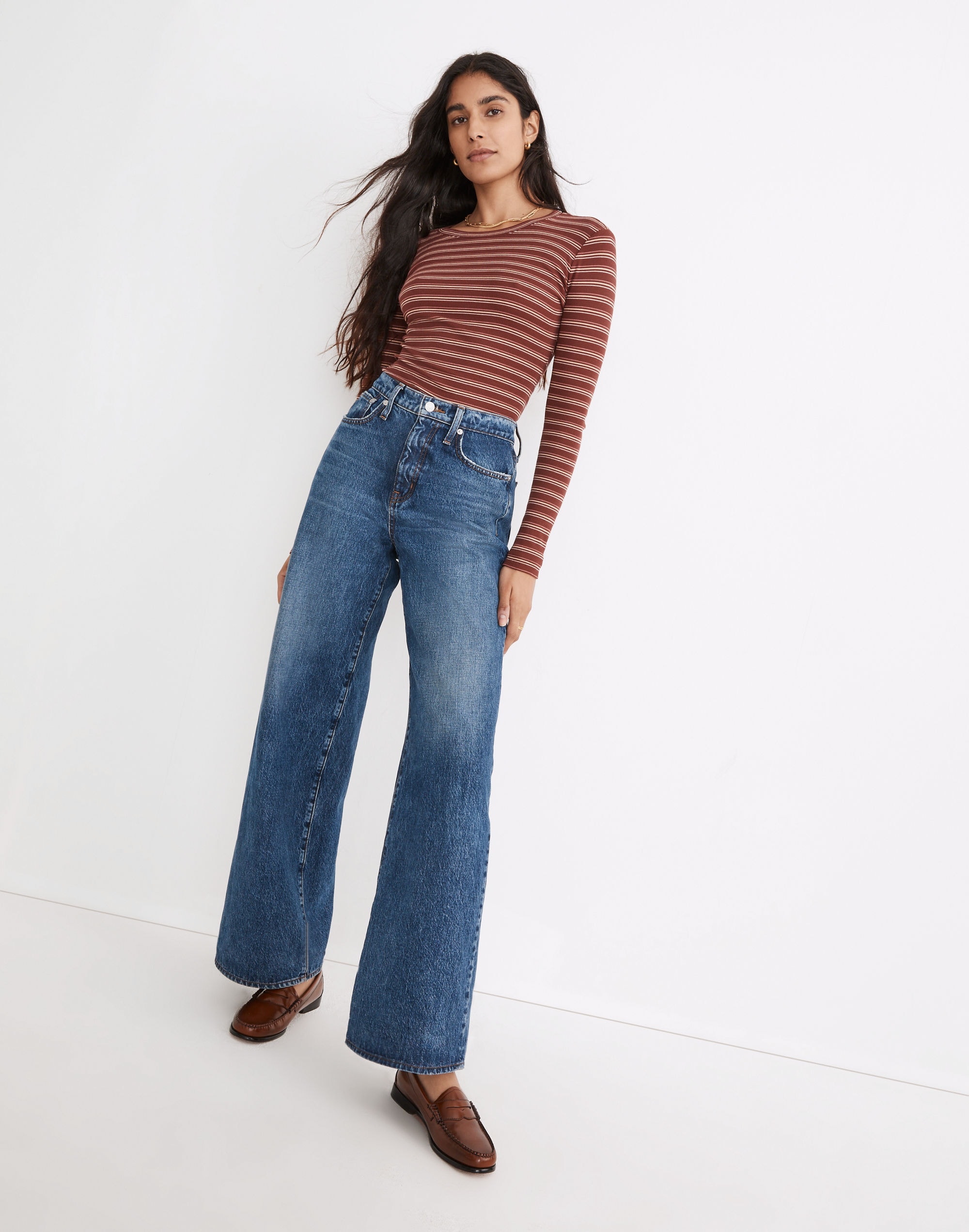 superwide-leg jeans in desota wash