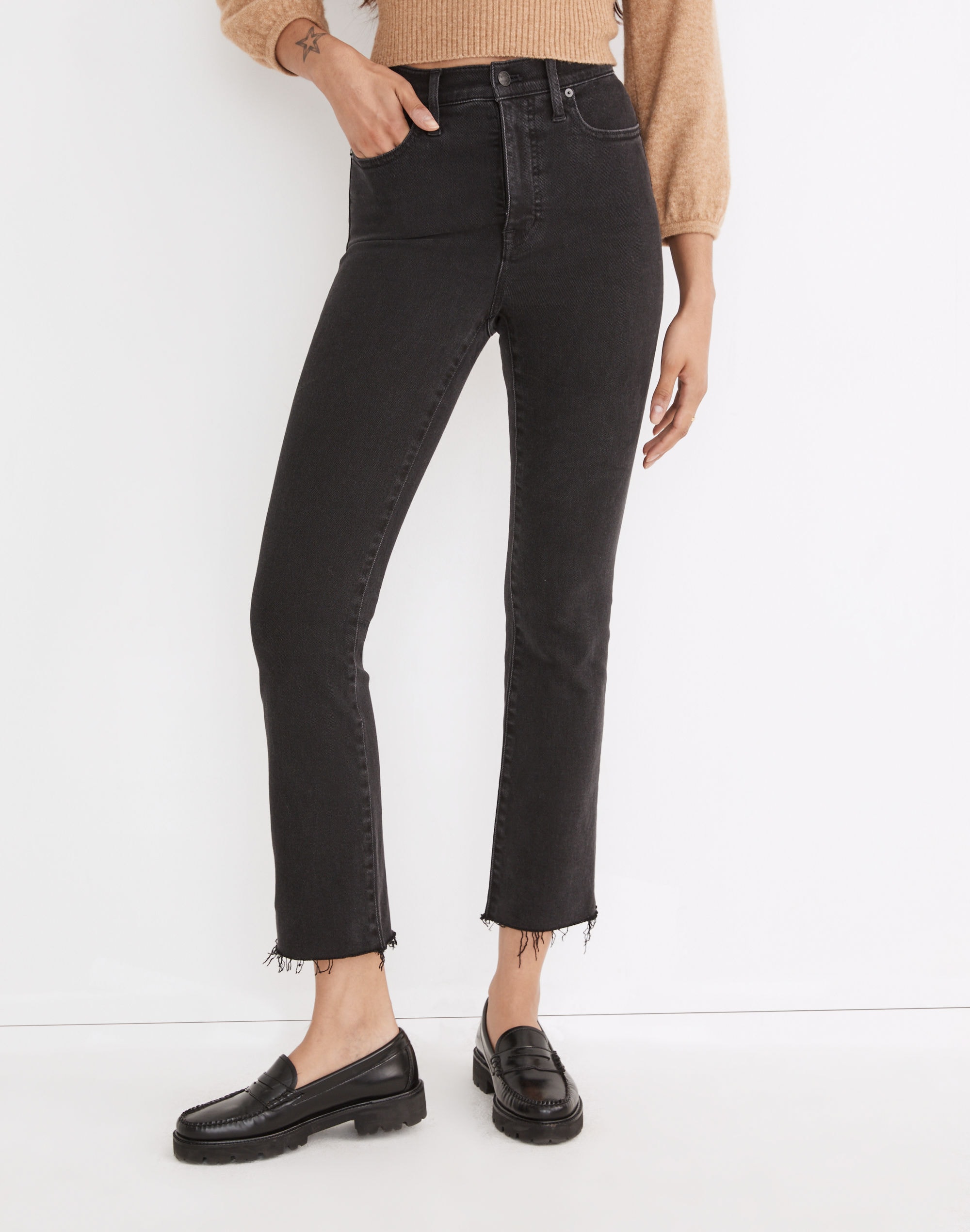 Petite Cali Demi-Boot Jeans in Bayland Wash: Raw-Hem Edition