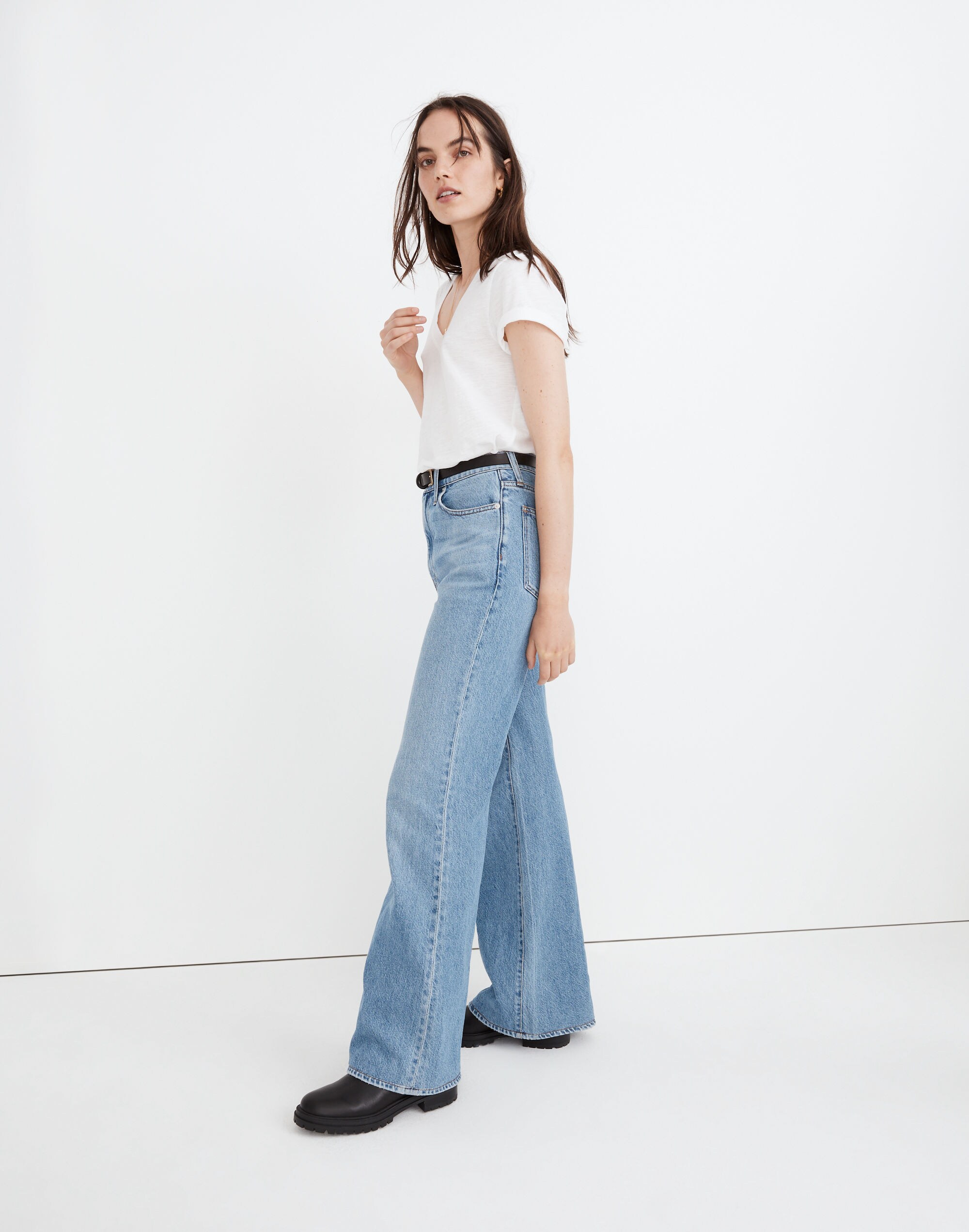 Baggy Flare Jeans in Cantwell Wash