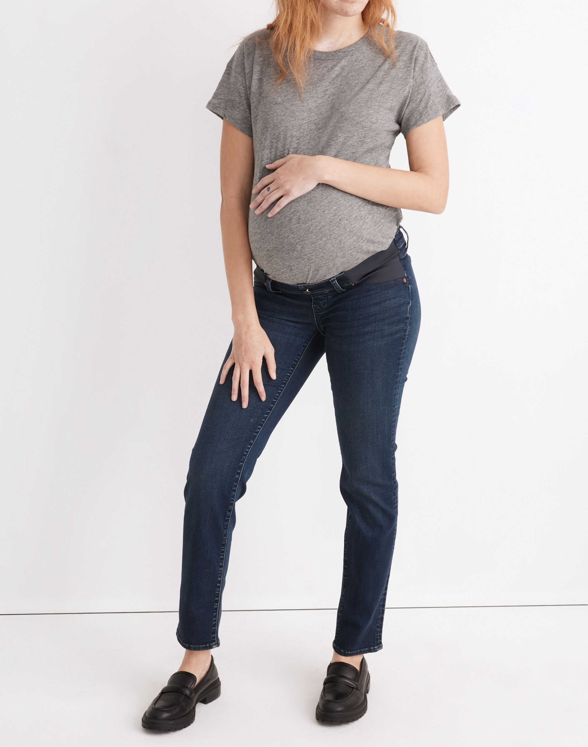 Maternity Side-Panel Stovepipe Jeans in Dahill Wash