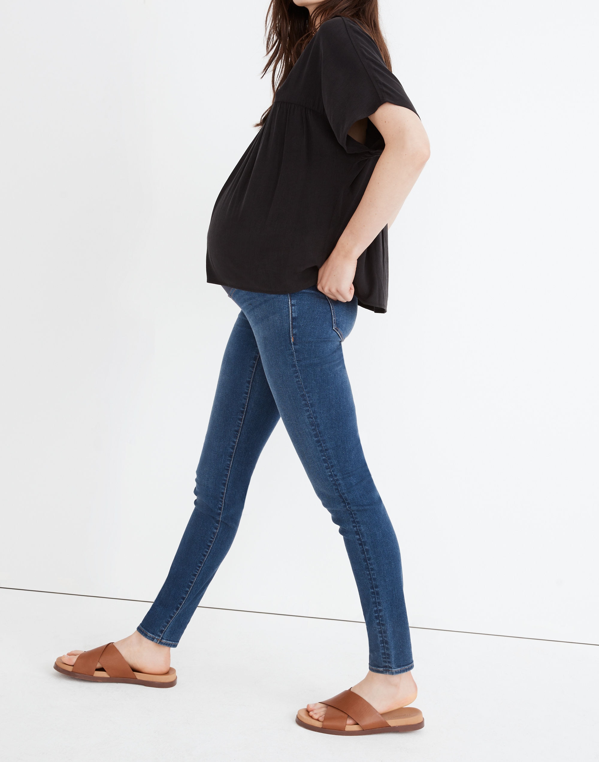 Maternity Over-the-Belly Skinny Jeans in Coronet Wash