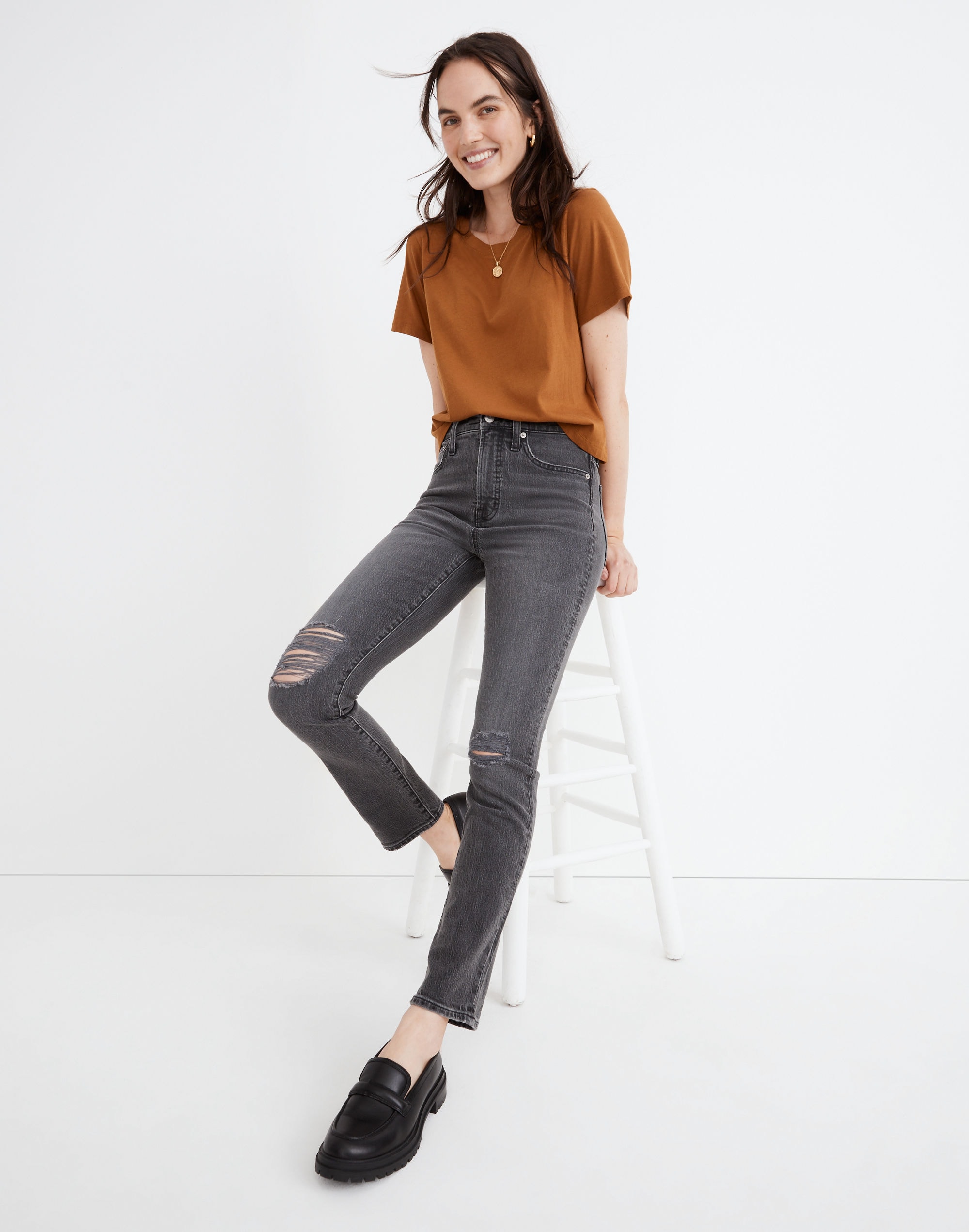 The Perfect Vintage Jean in Bartlett Wash: Ripped Edition