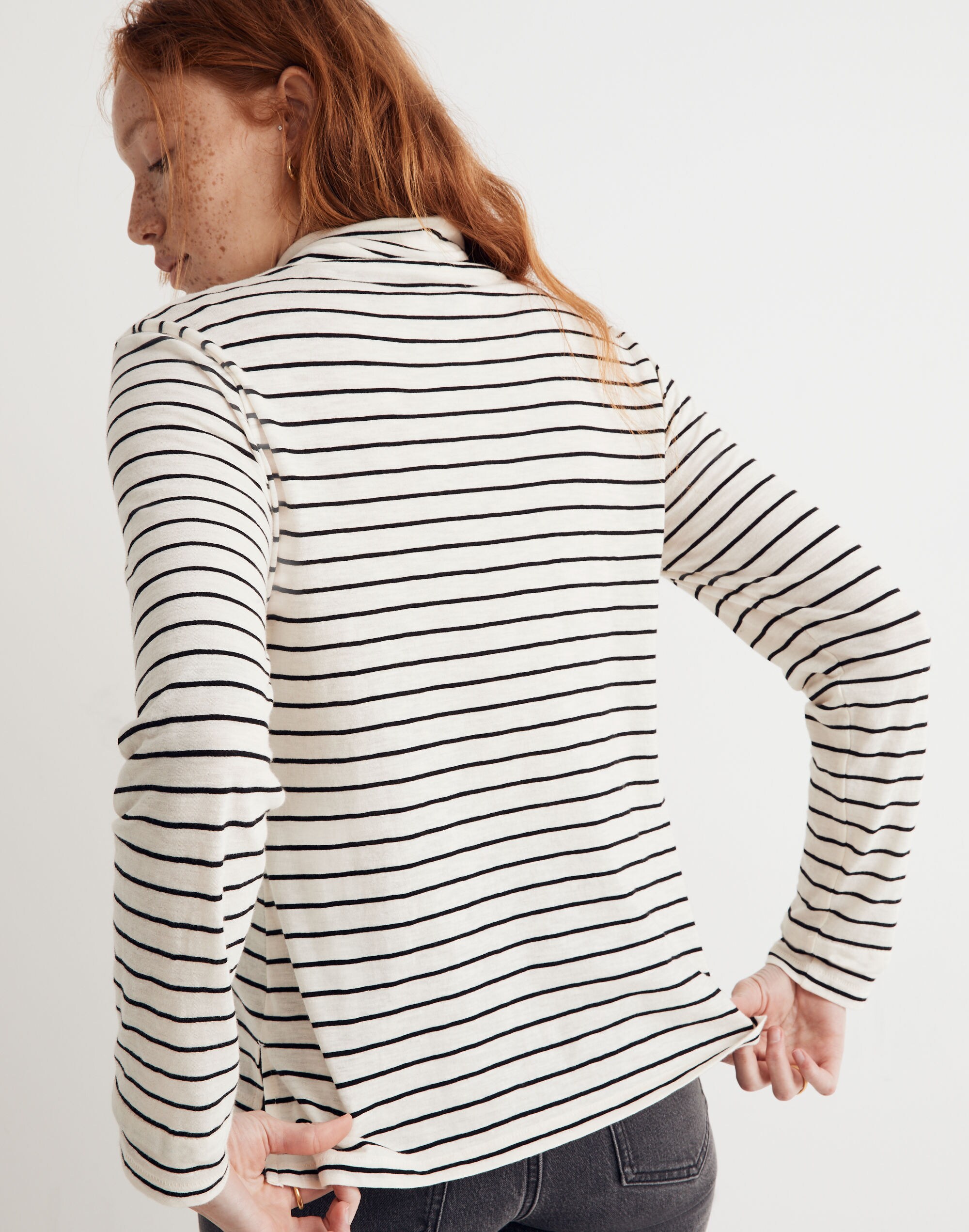 Whisper Cotton Turtleneck in Ronnie Stripe