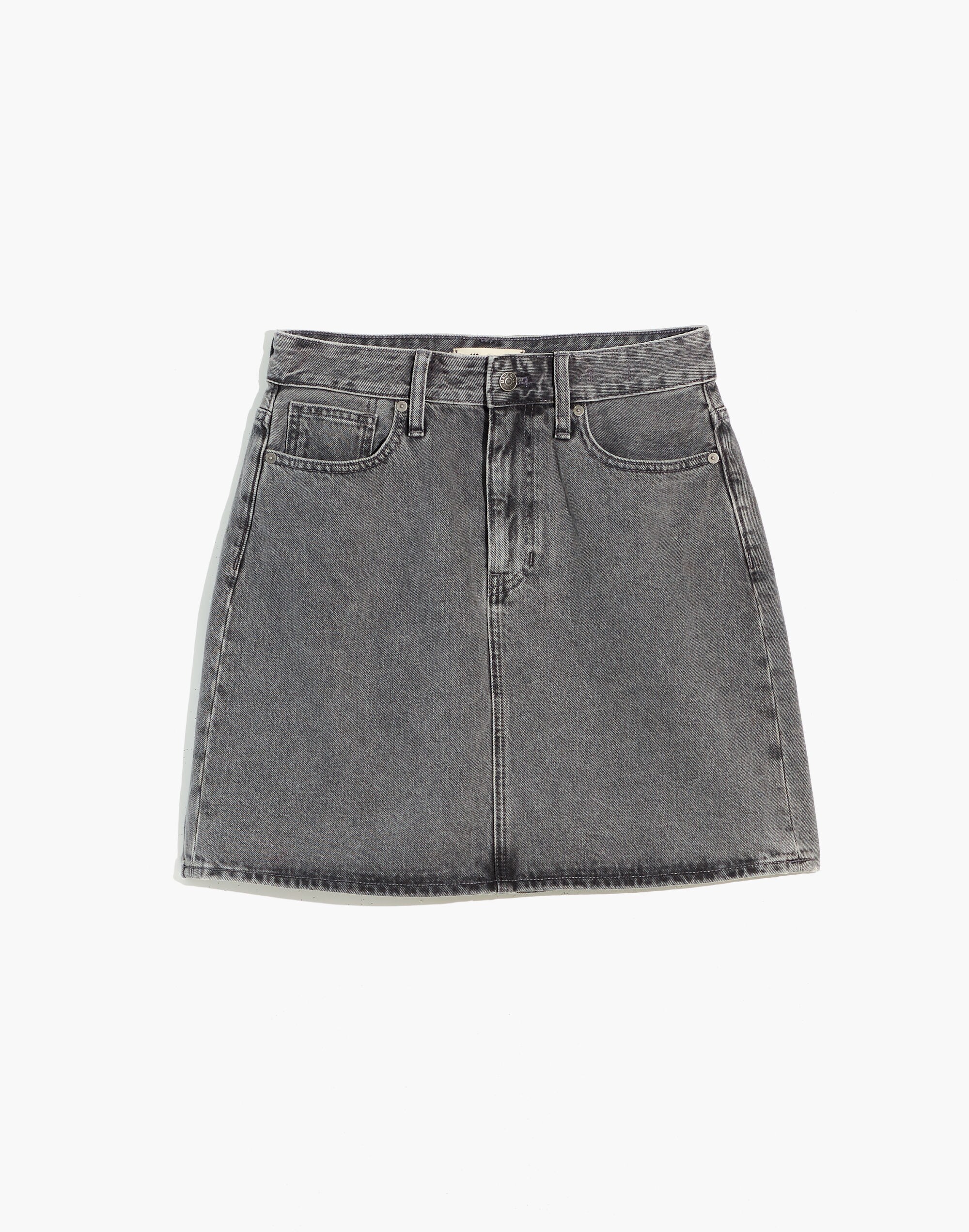 Curvy Denim High-Waist Straight Mini Skirt in Northboro Wash