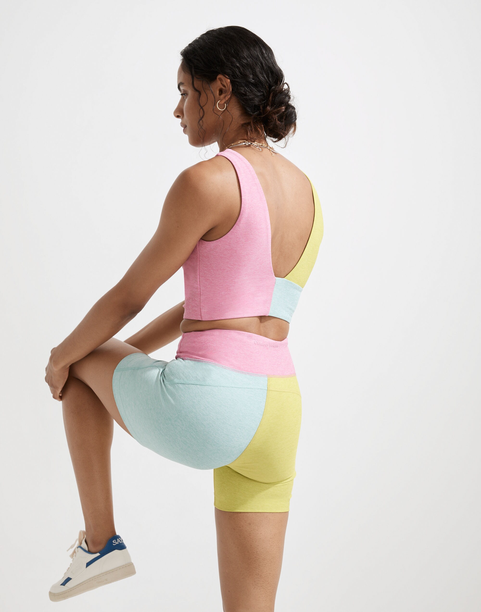 Outdoor Voices 5" Warmup Biker Shorts in Colorblock