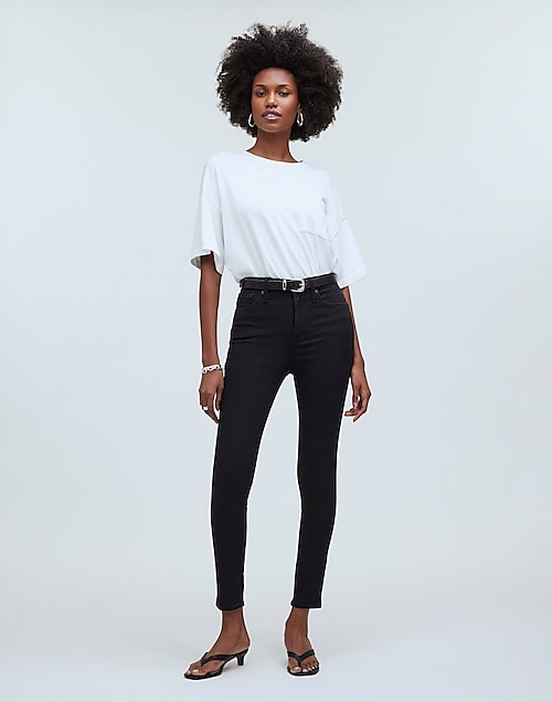 10 High-Rise Skinny Jeans in Black Frost