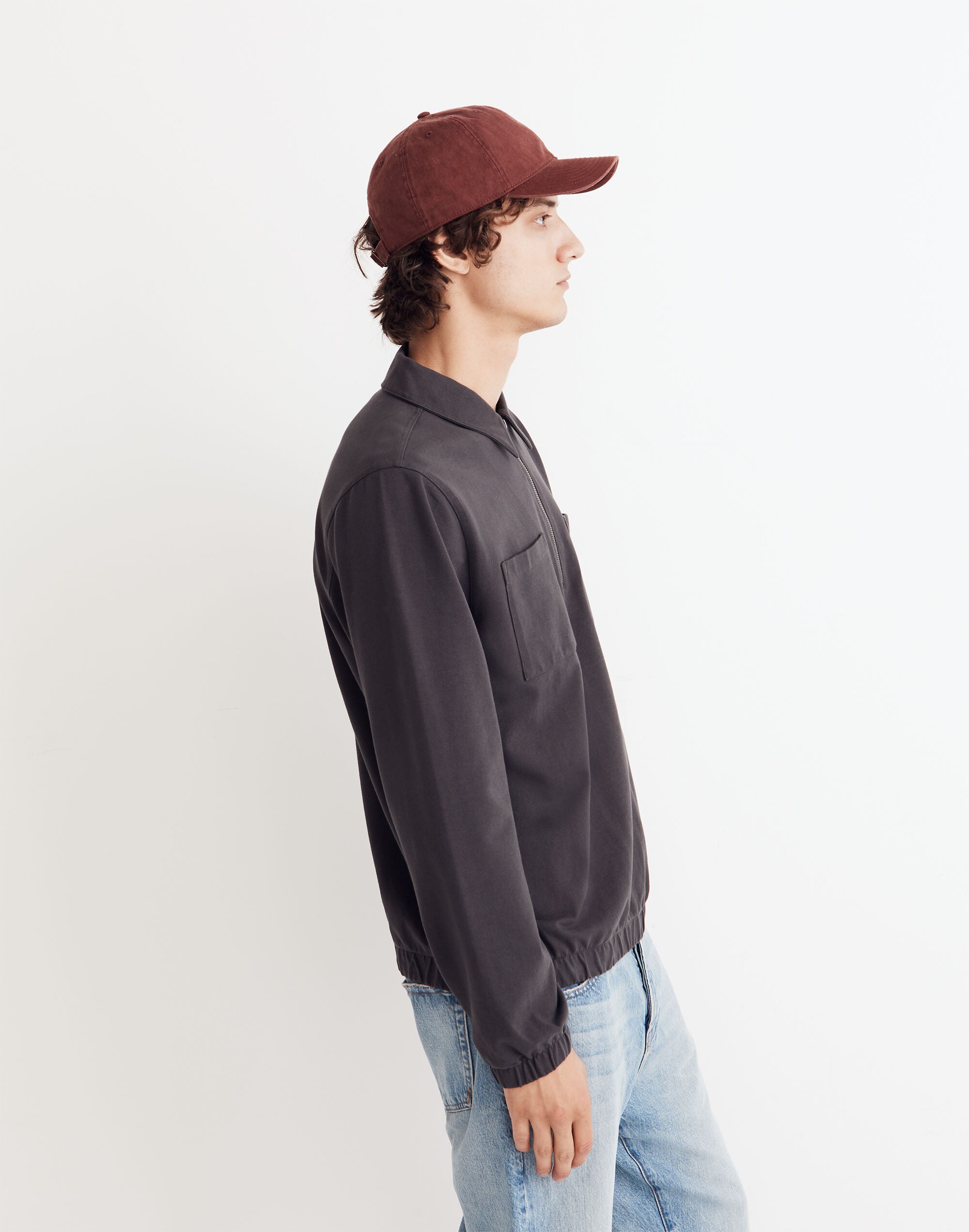 Twill-Knit Quarter-Zip Sweater