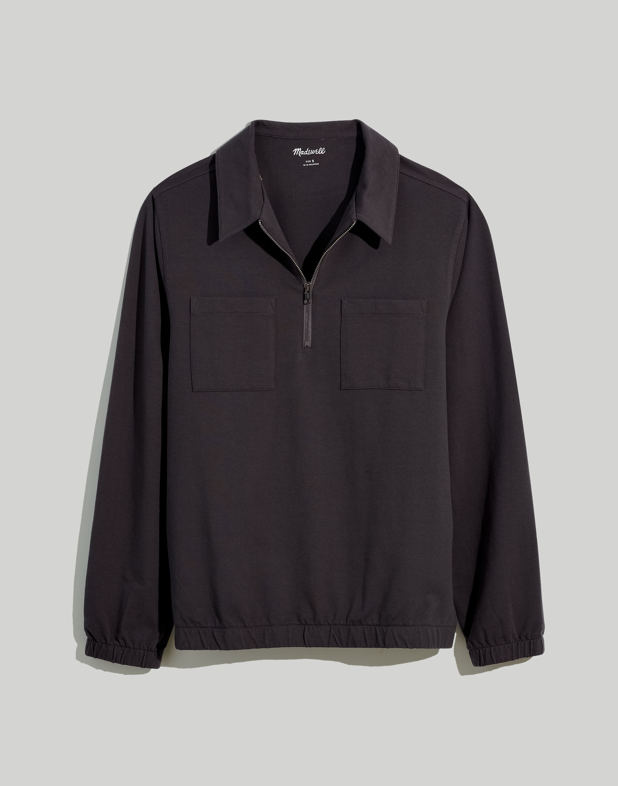 Twill-Knit Quarter-Zip Sweater