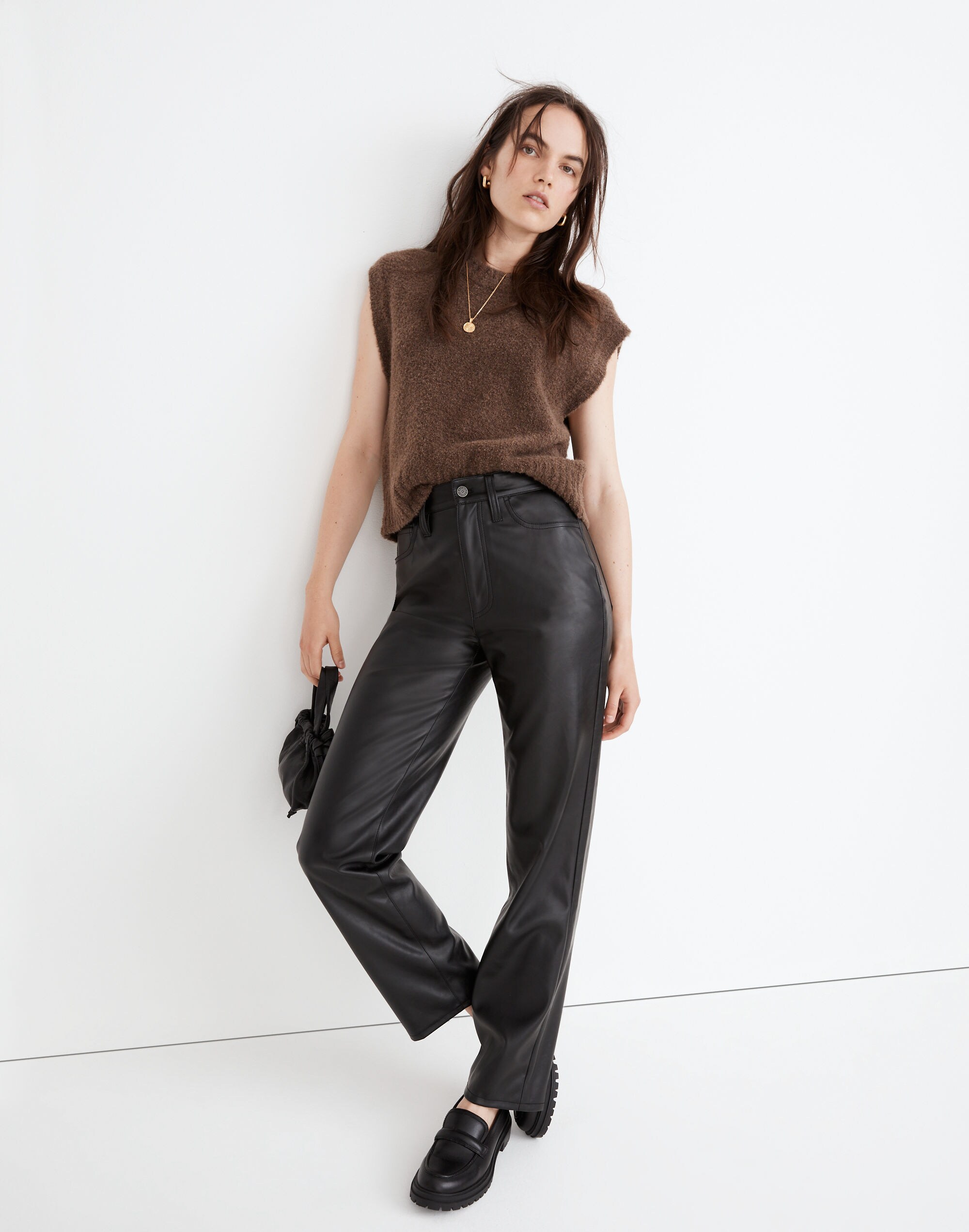 The Perfect Vintage Straight Jean: Faux Leather Edition