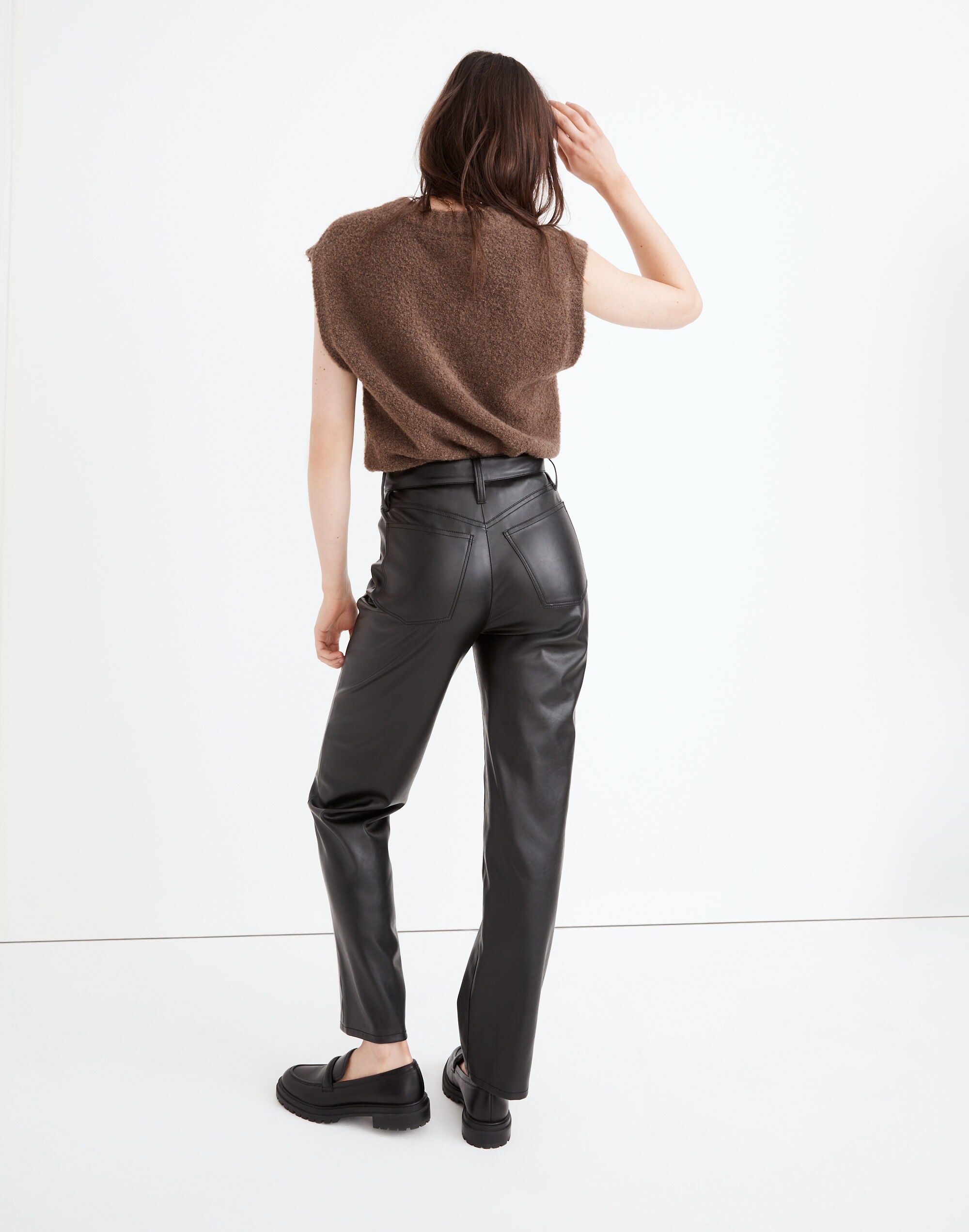 The Perfect Vintage Straight Jean: Faux Leather Edition