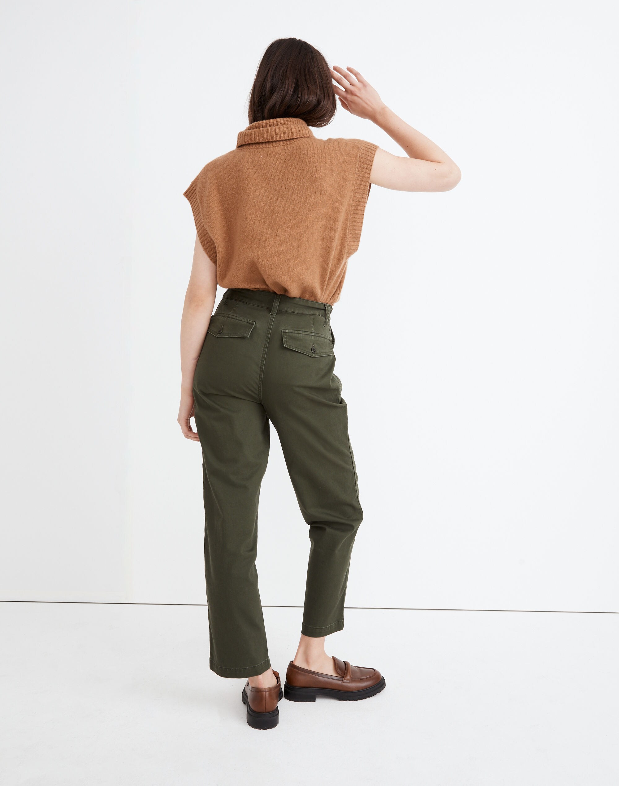 The Perfect Vintage Straight Pant in Dark Forest Wash: Pleated Edition