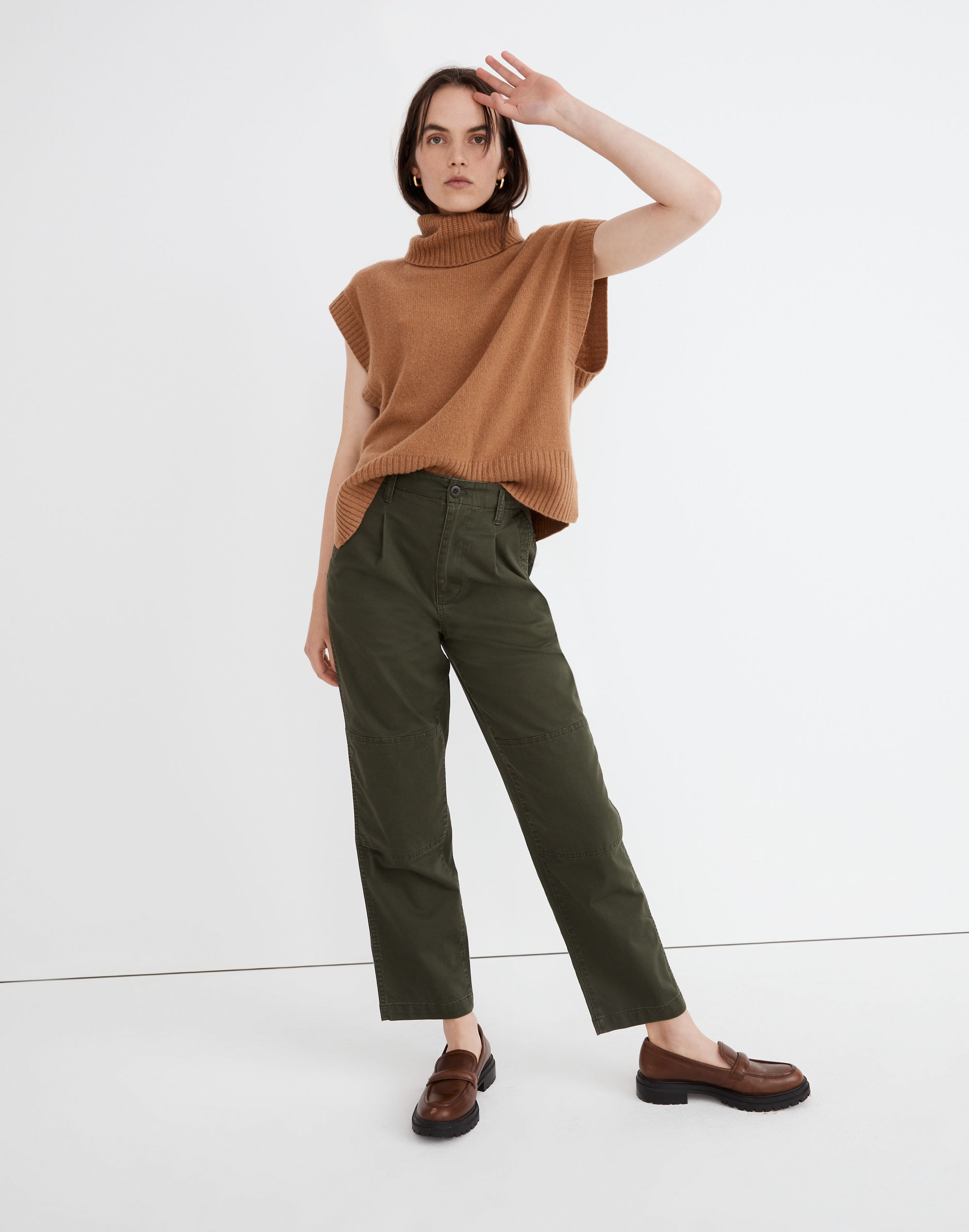 The Perfect Vintage Straight Pant in Dark Forest Wash: Pleated Edition