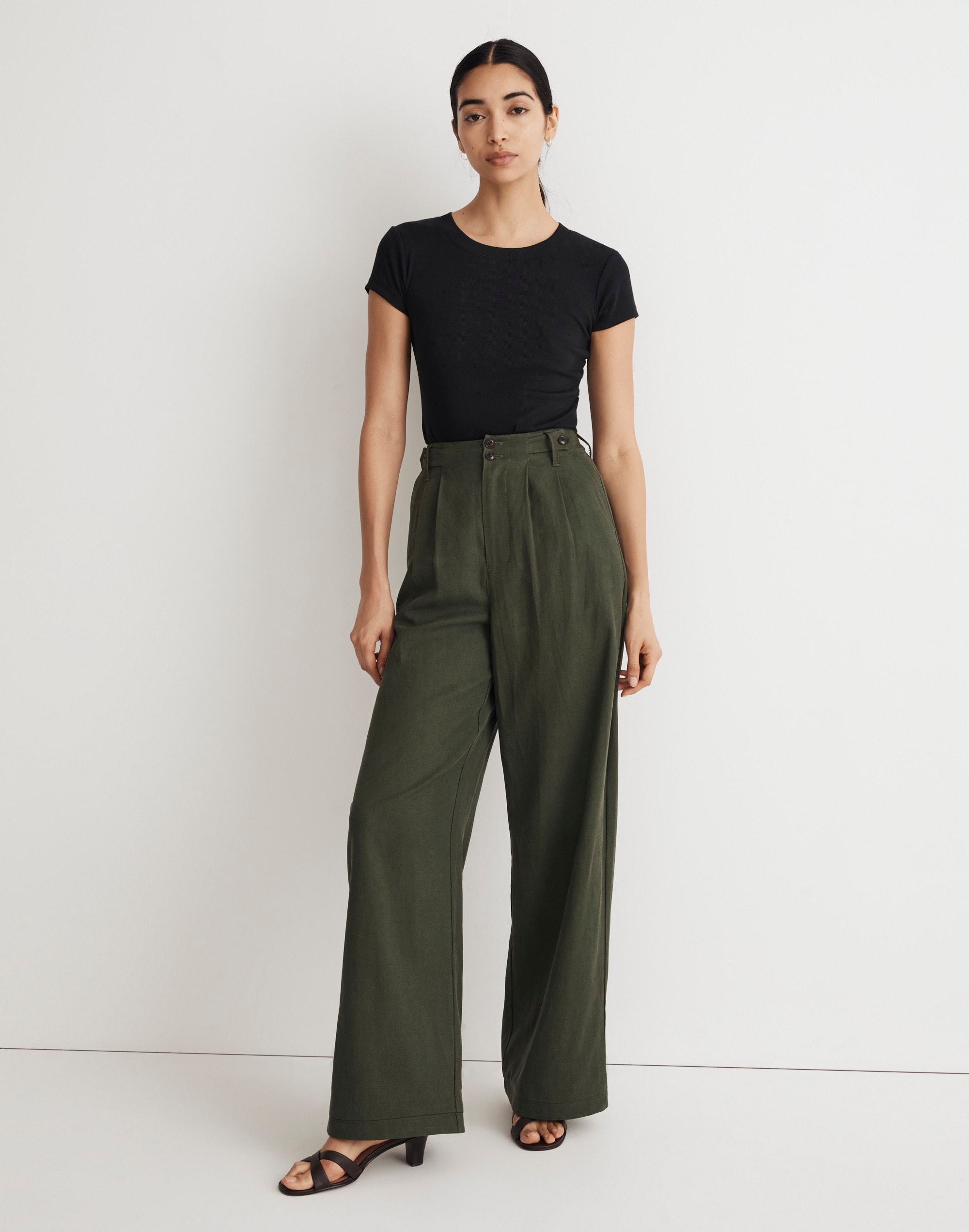 Mw The Harlow Wide-leg Pant In Dark Forest