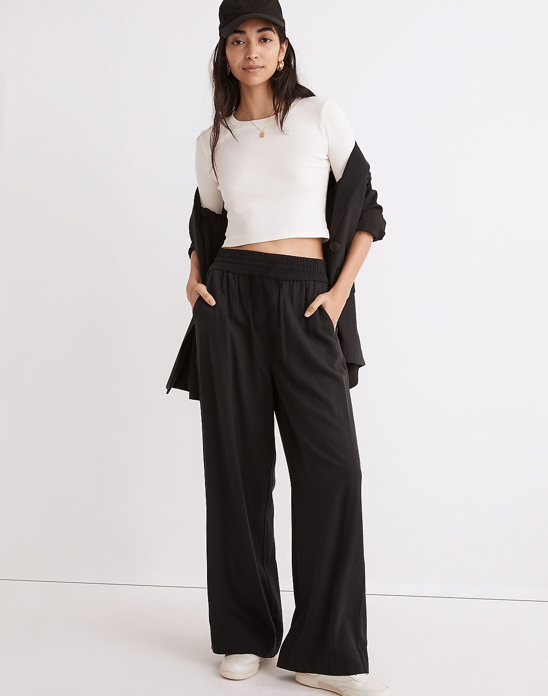 Super High Waisted Ruched Wide Leg Pant
