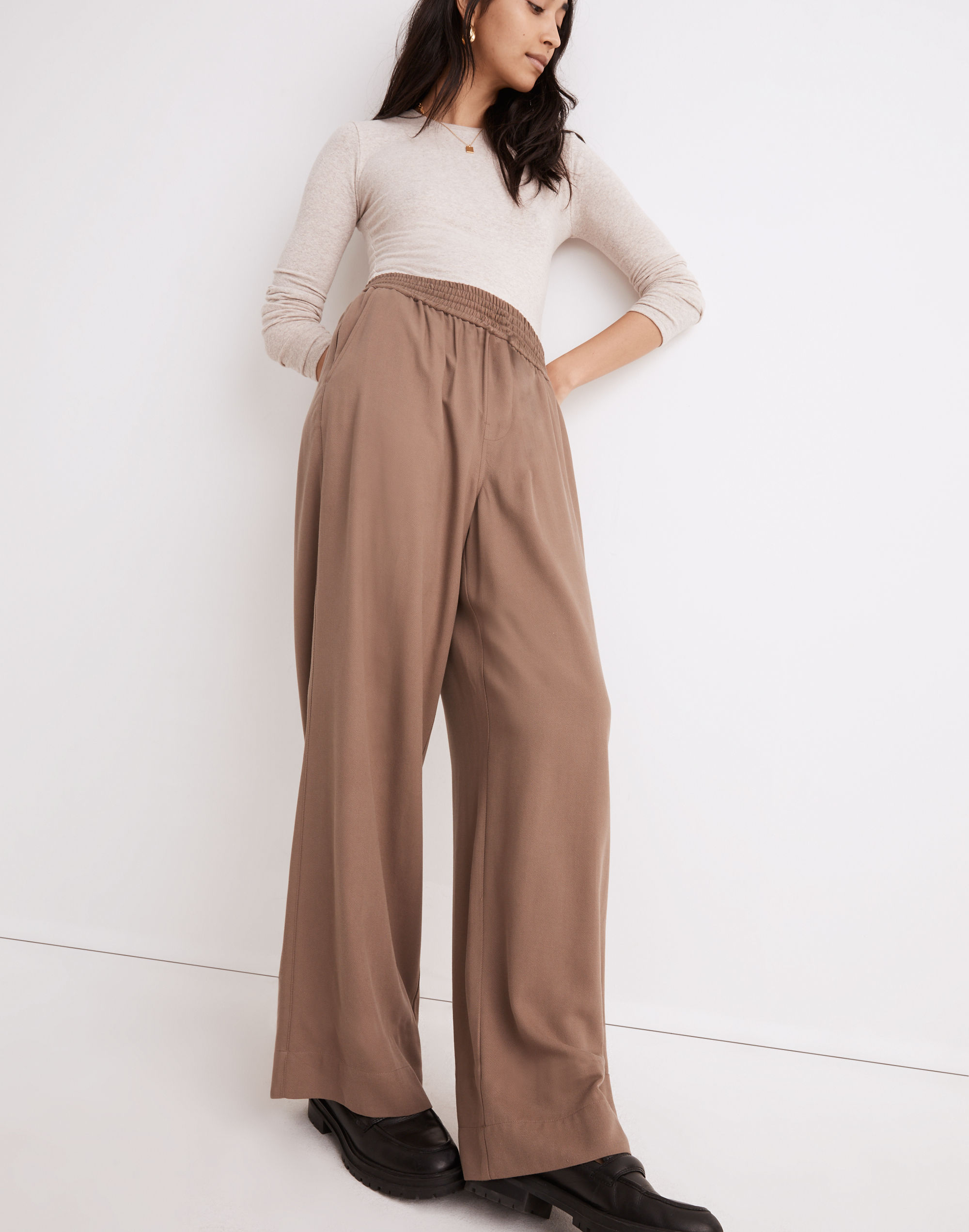 Drapeweave Carley Wide-Leg Pants