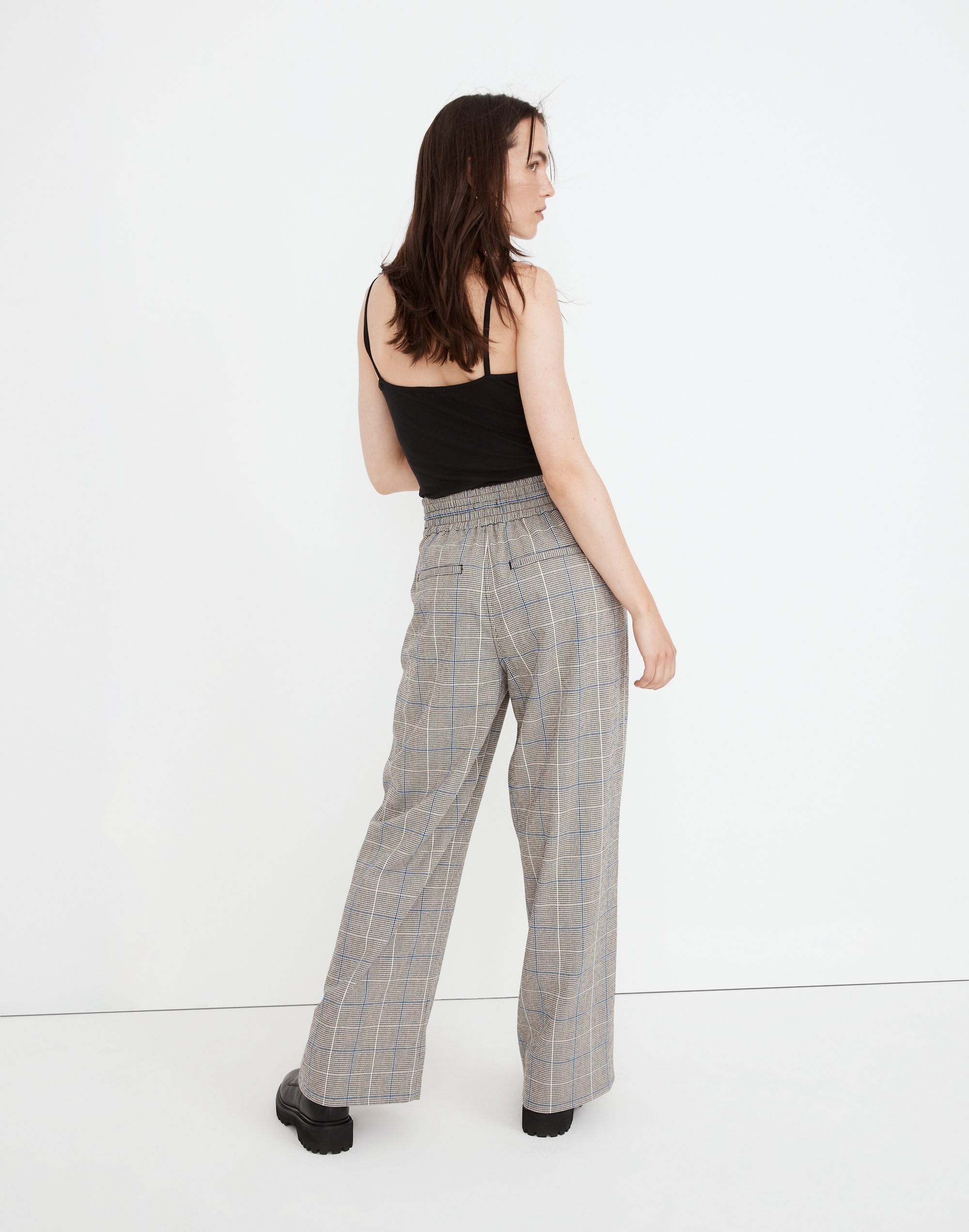 Carley Wide-Leg Pants in Plaid