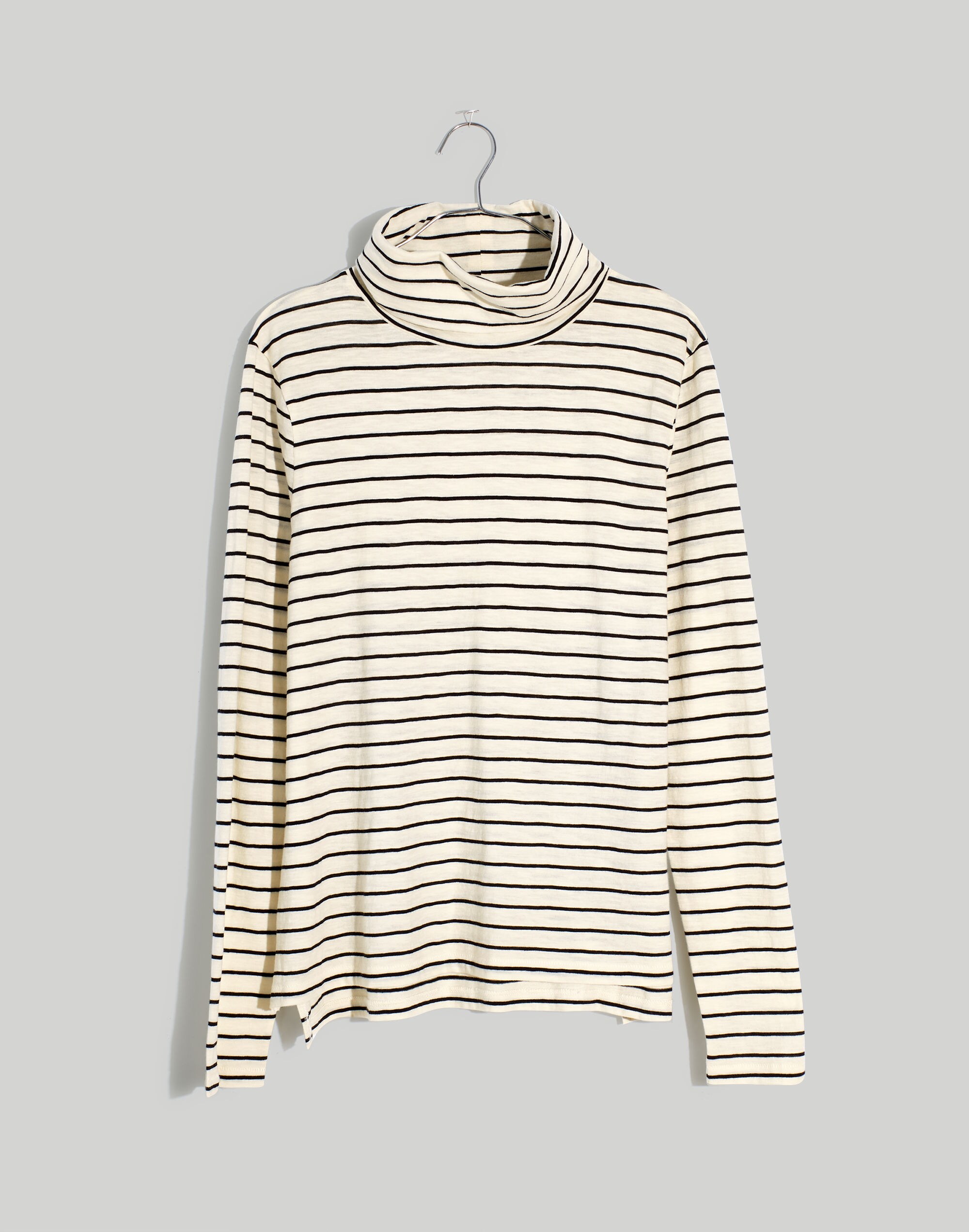 Plus Whisper Cotton Turtleneck in Ronnie Stripe