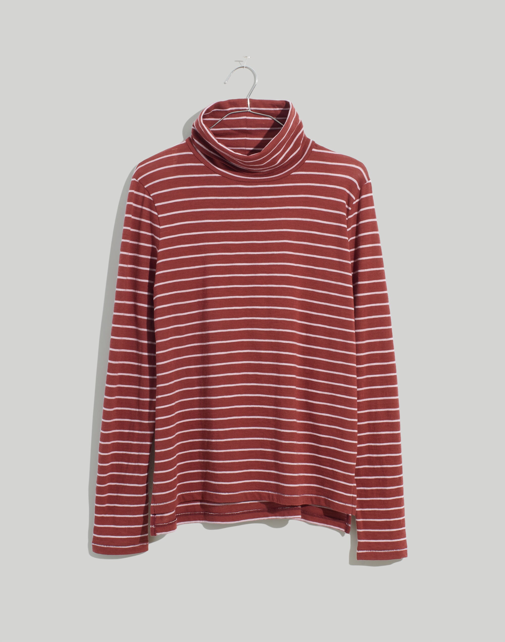 Plus Whisper Cotton Turtleneck in Ronnie Stripe