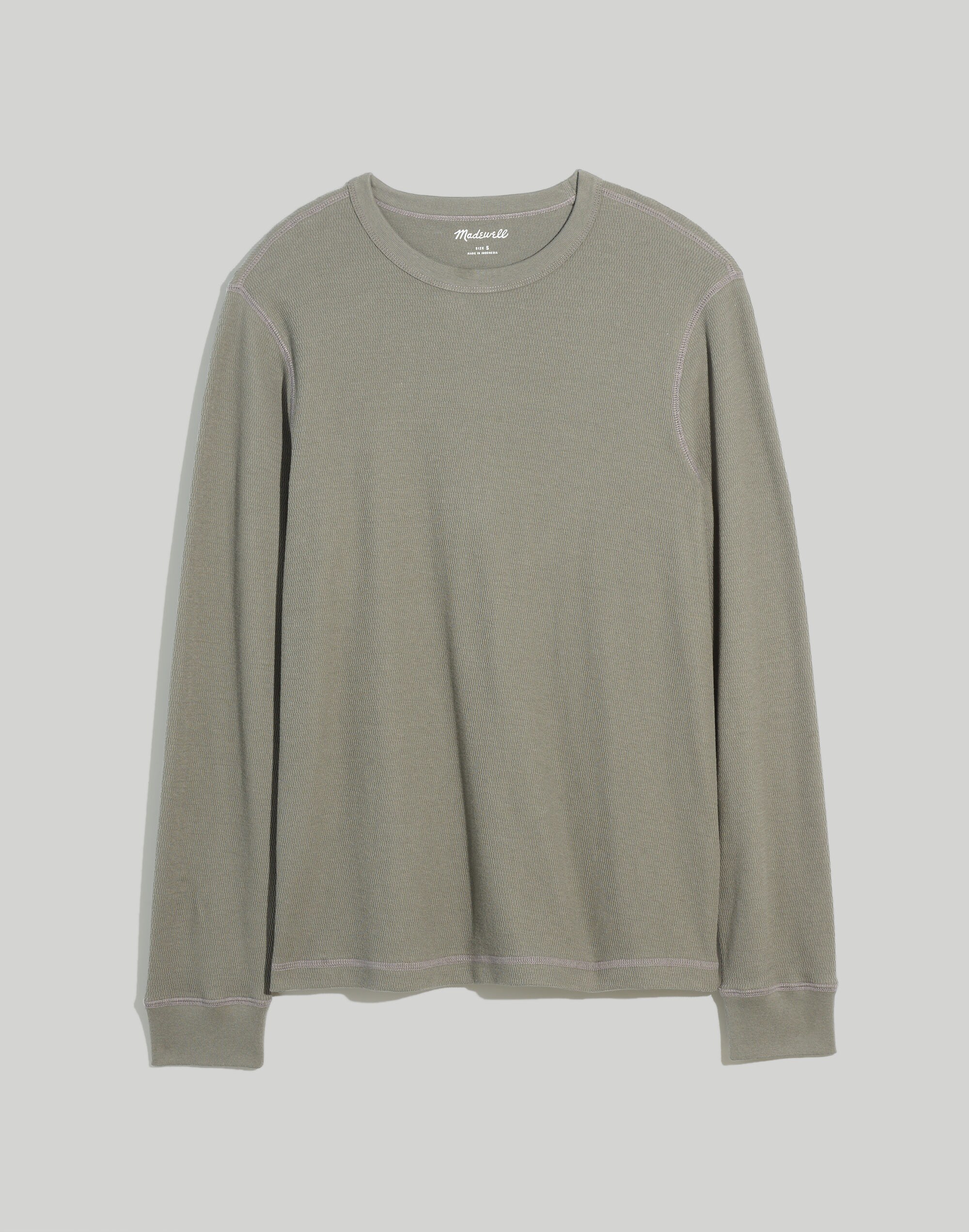 Waffle-Knit Long-Sleeve Tee