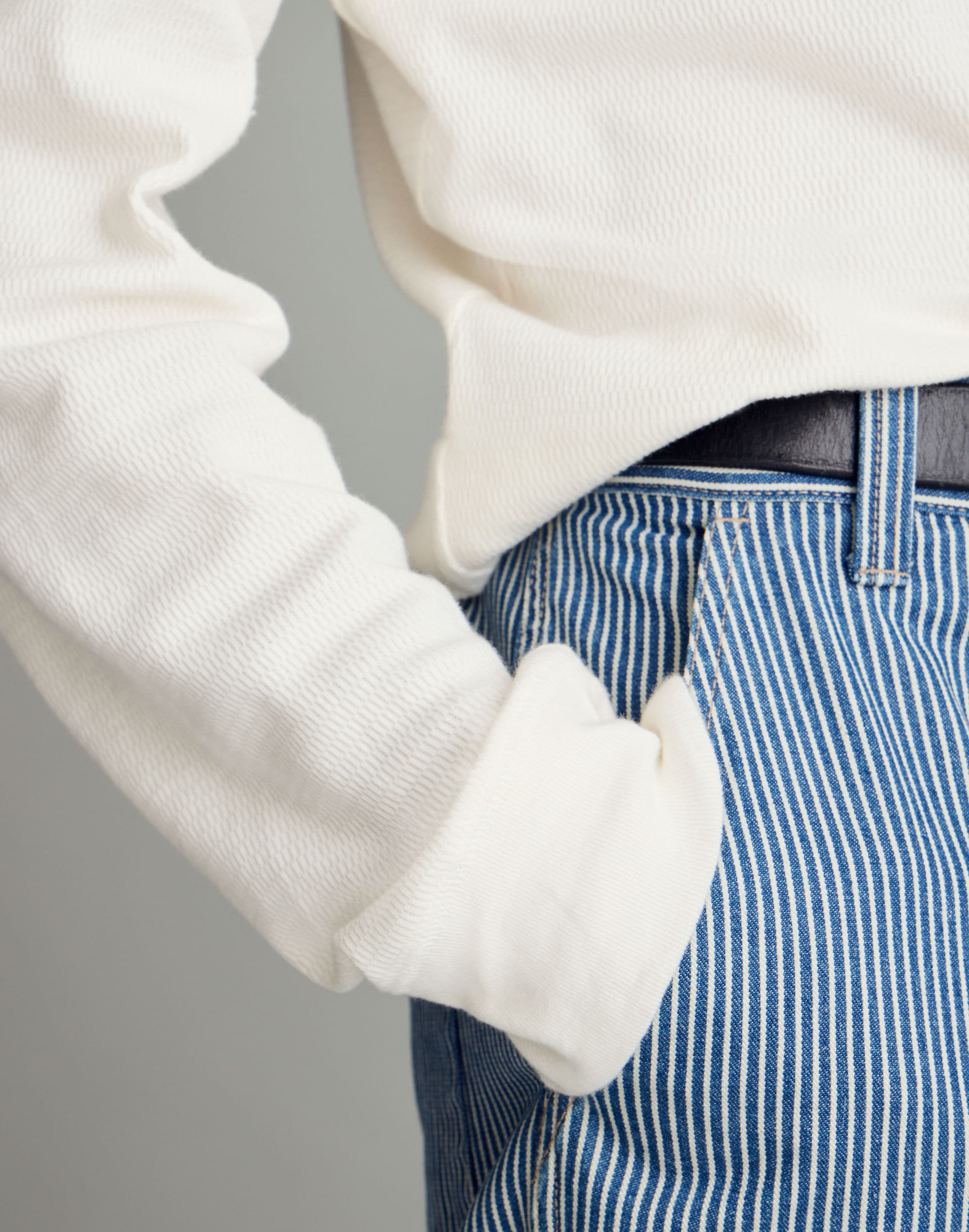 Waffle-Knit Long-Sleeve Tee