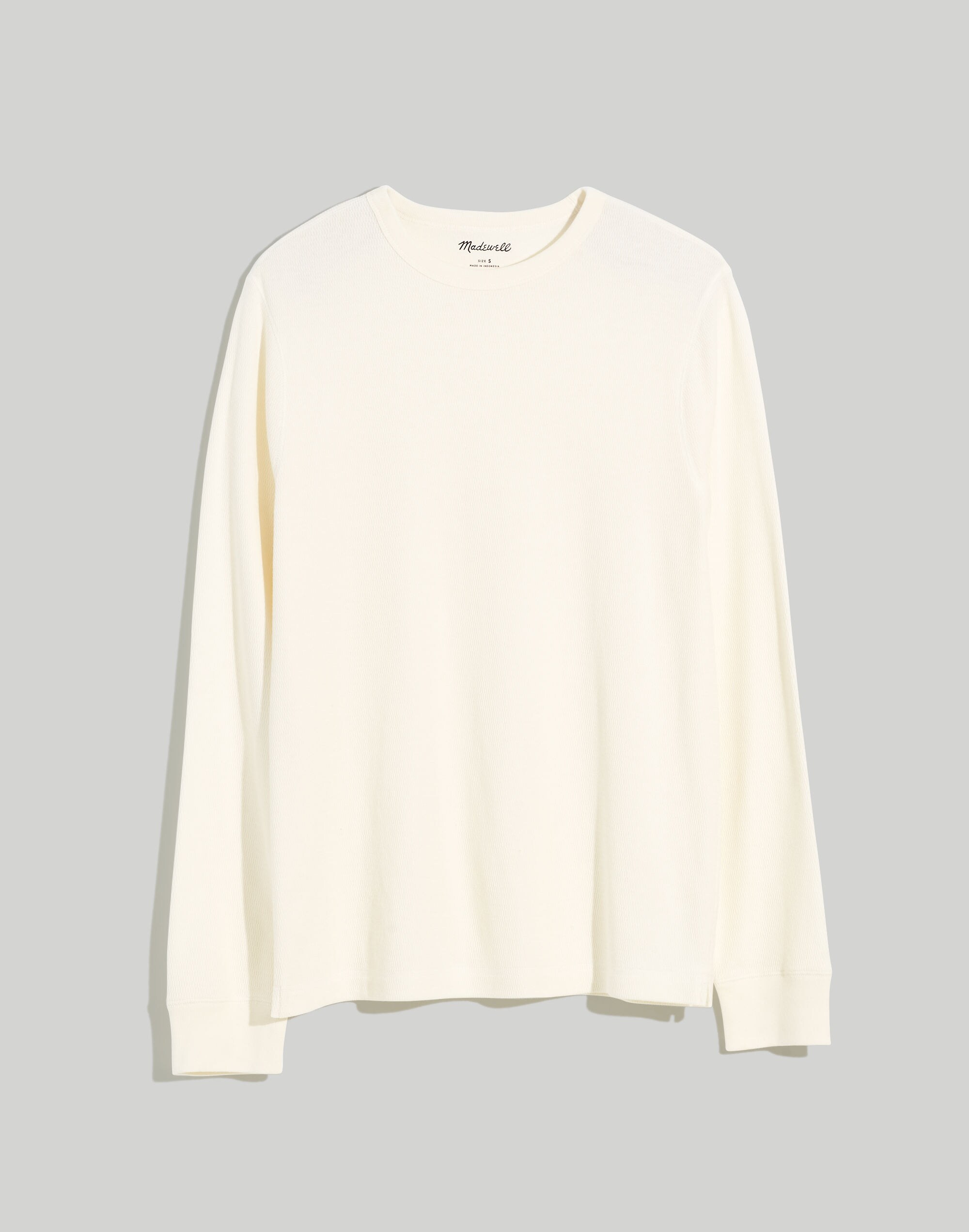 Waffle-Knit Long-Sleeve Tee
