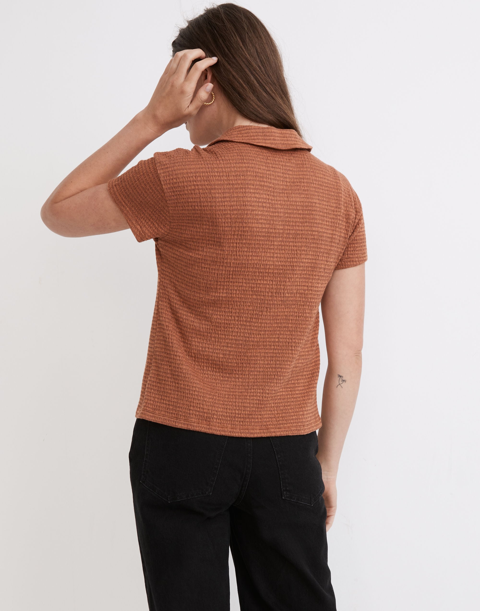 Knit Textured Button-Front Shirt