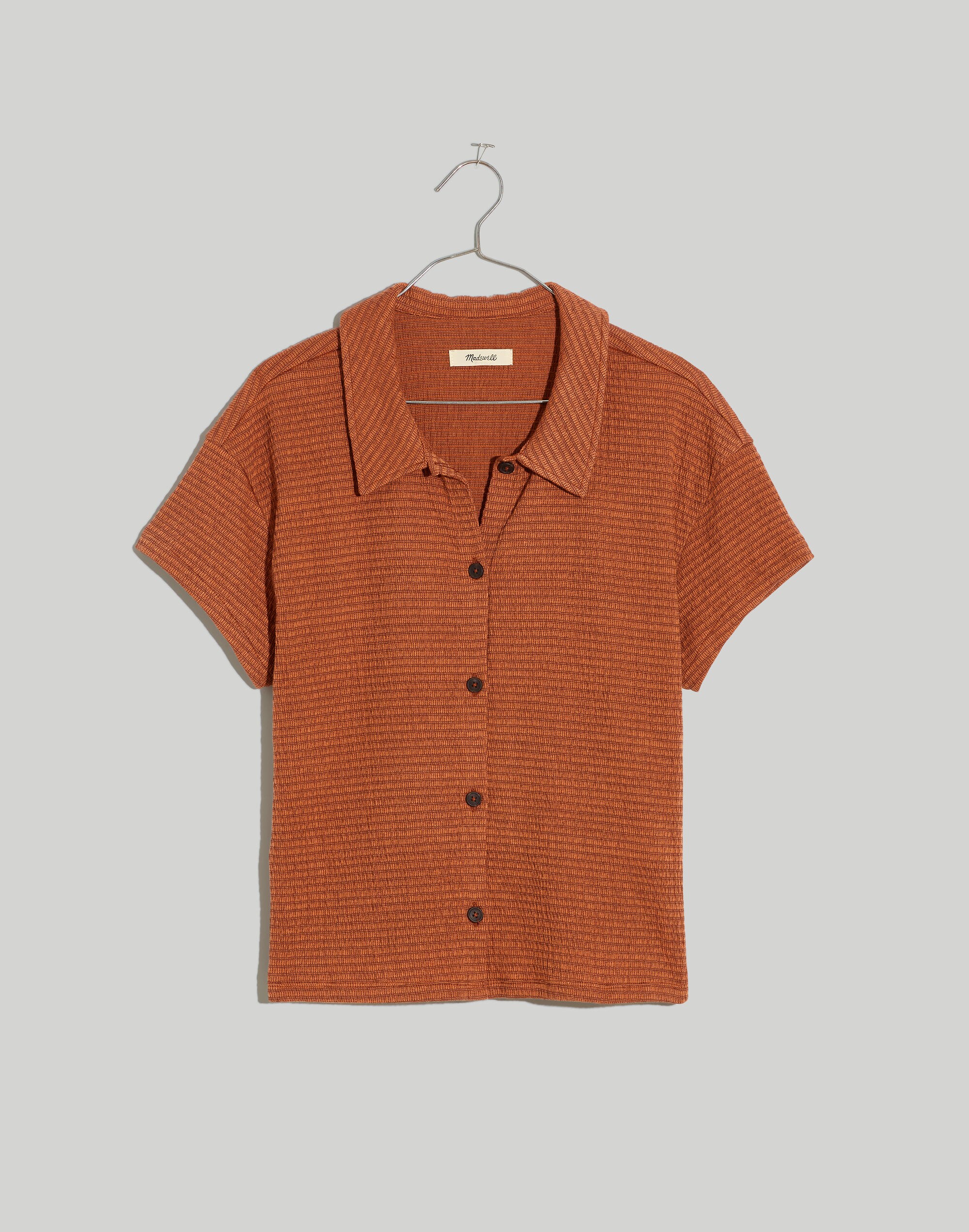 Knit Textured Button-Front Shirt