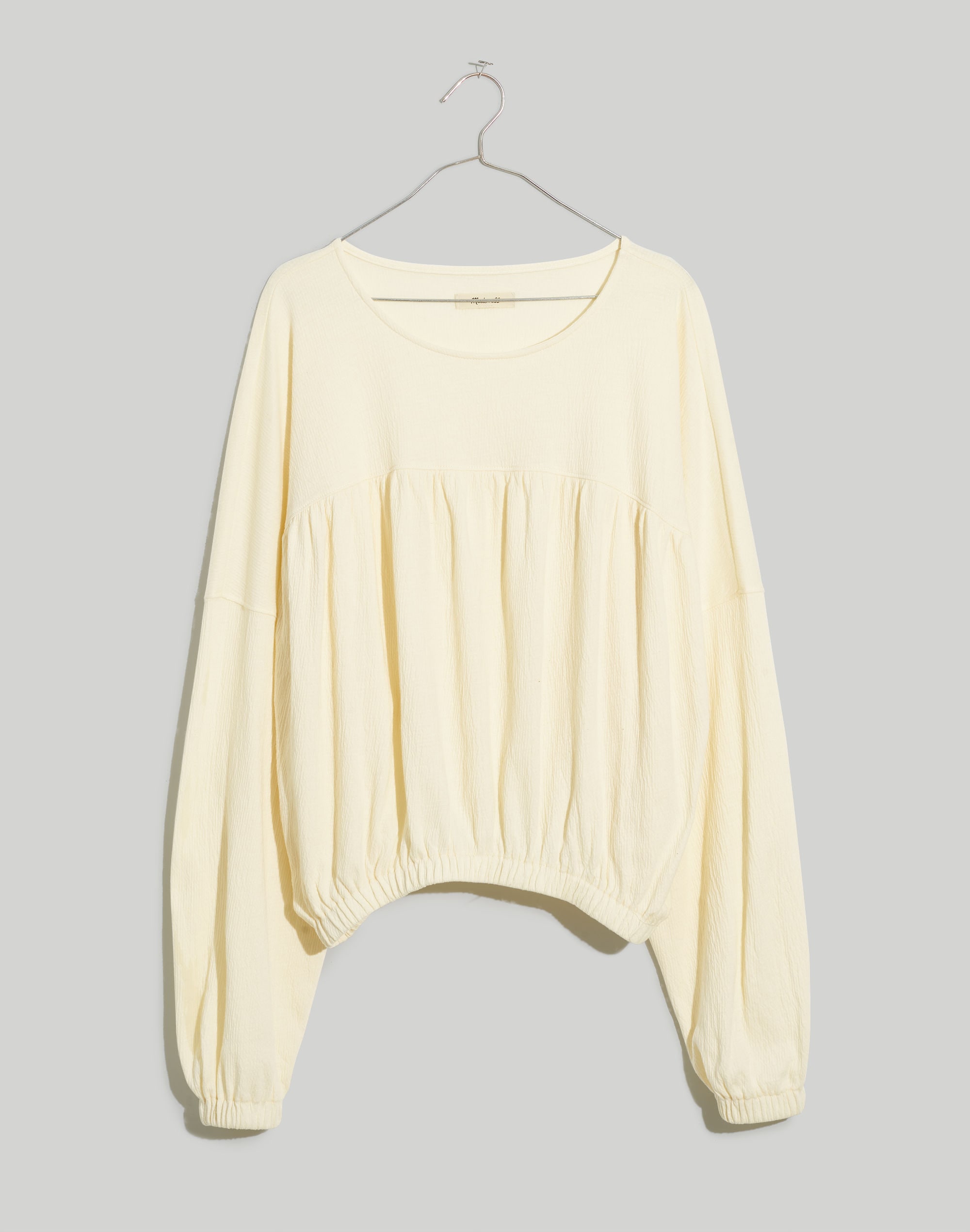 Knit Lightspun Ruched Long-Sleeve Top