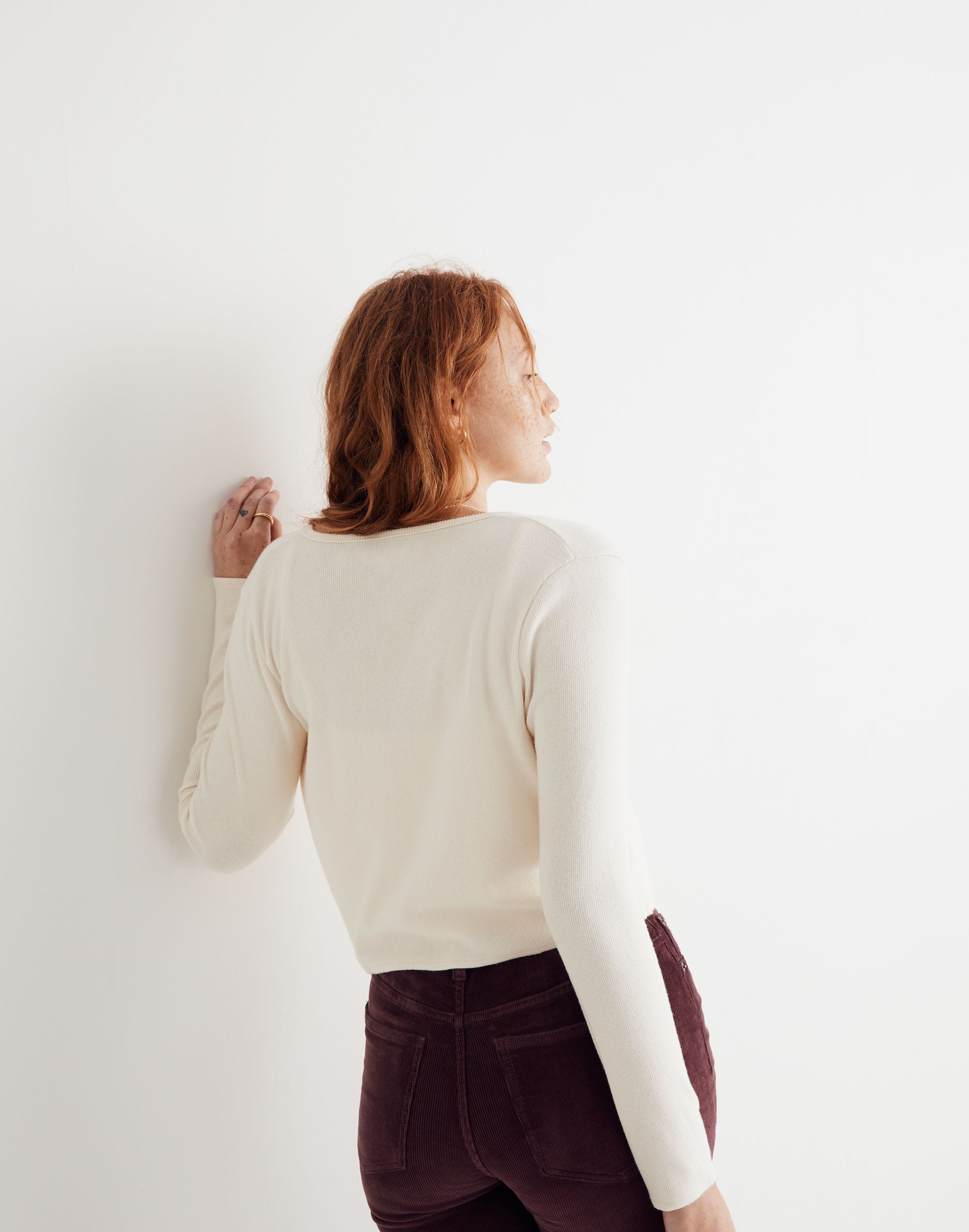 Brushed Rib Tie-Front Cardigan