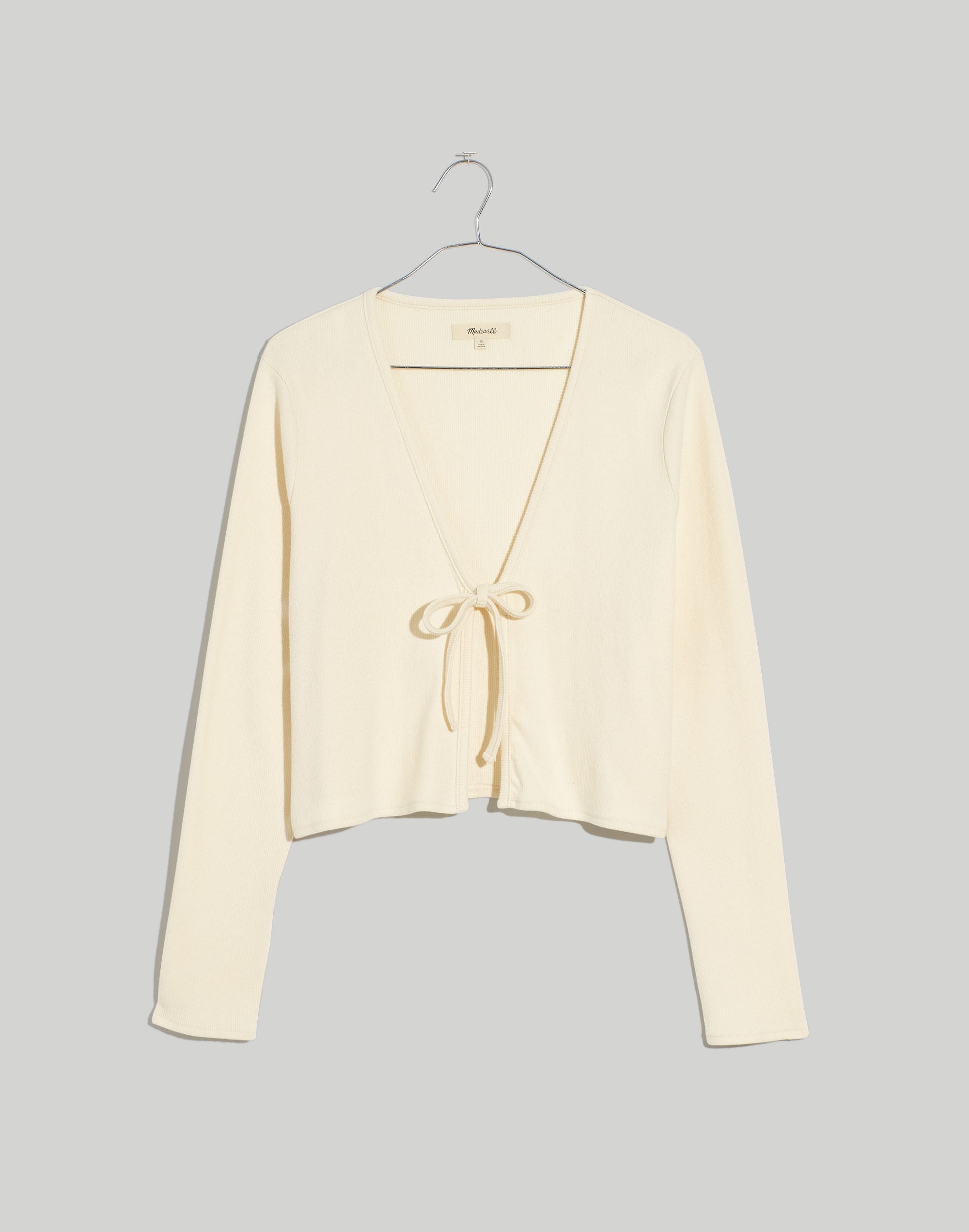 Brushed Rib Tie-Front Cardigan