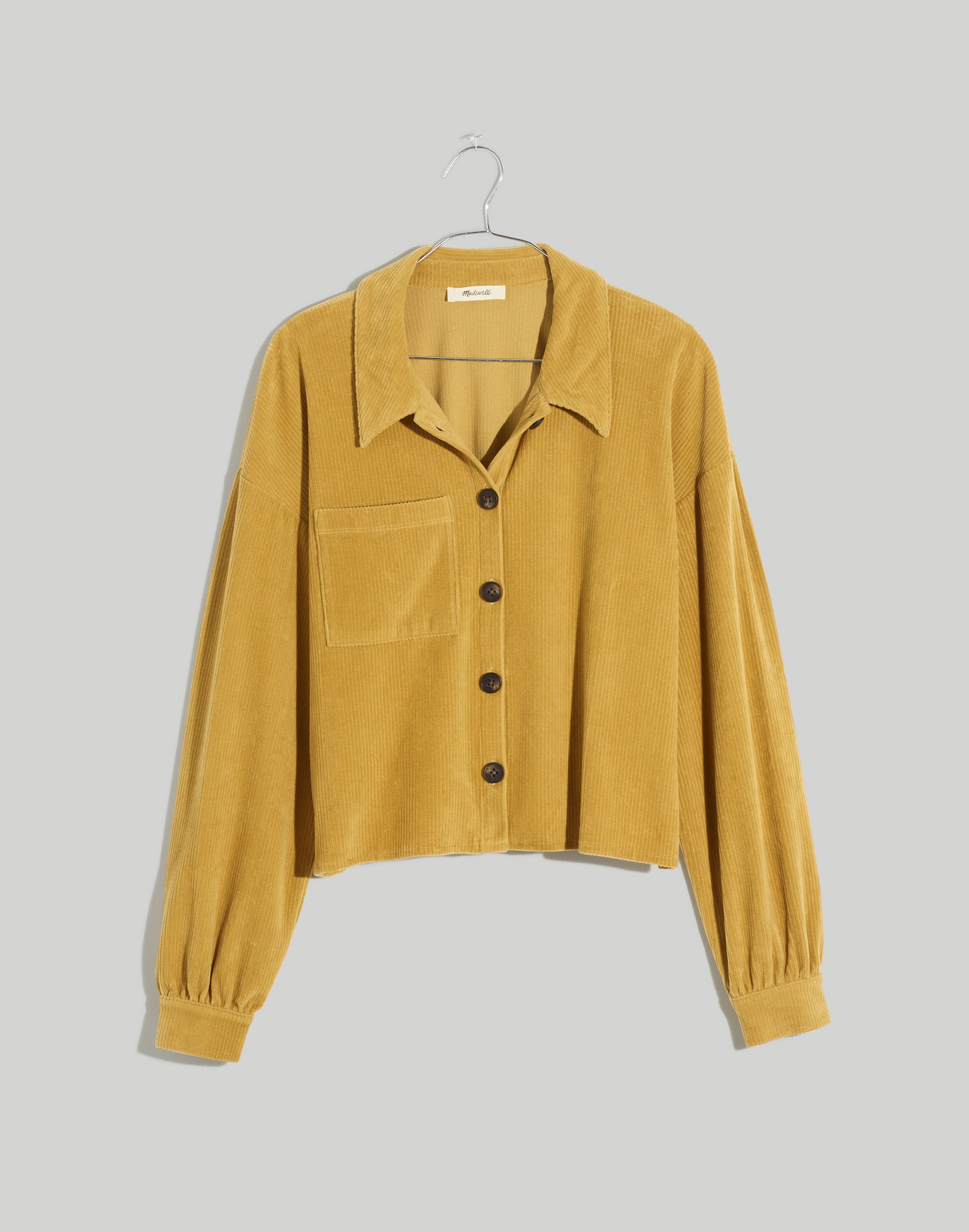 Knit Corduroy Crop Shirt-Jacket