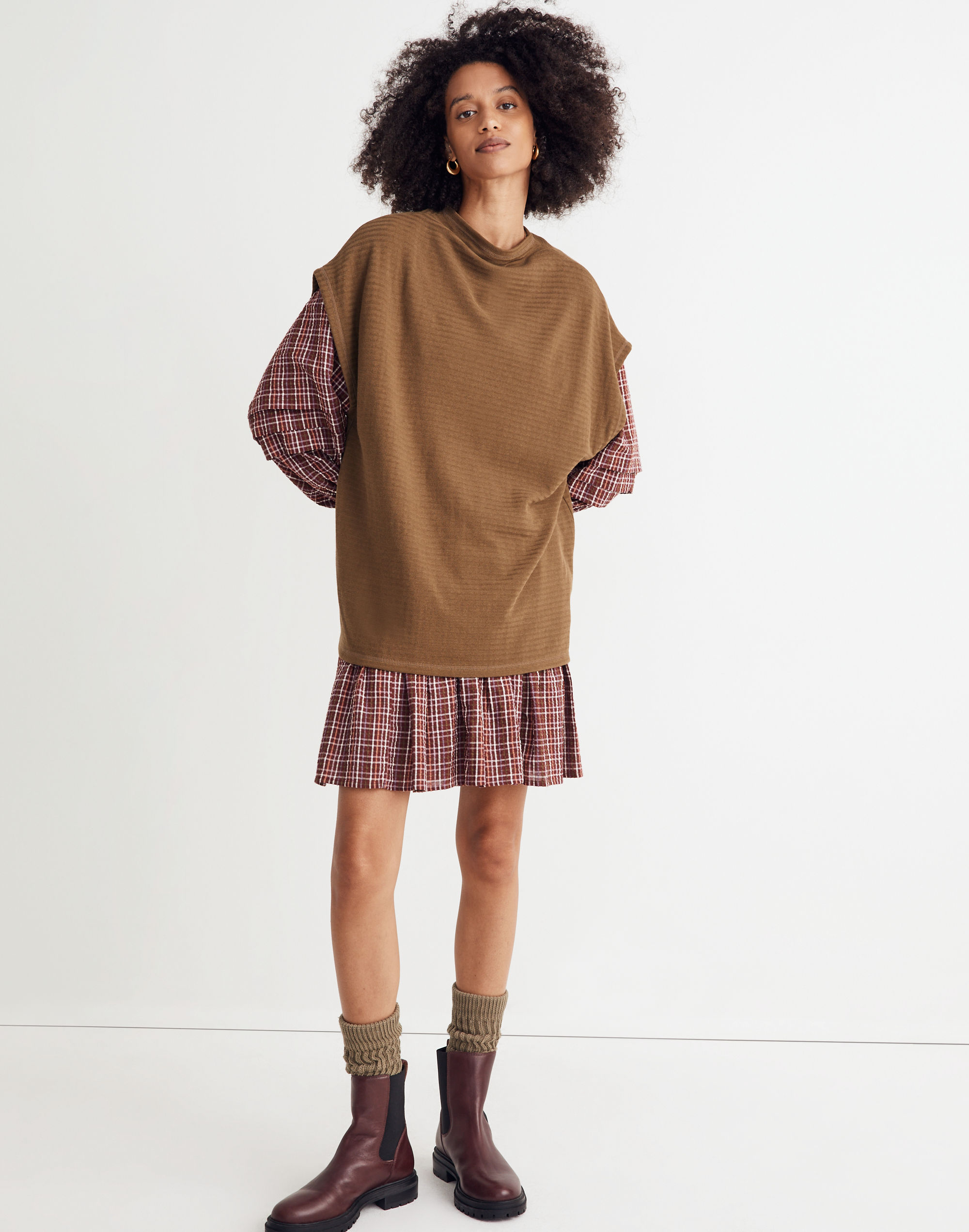 Oversized Funnelneck Tunic Top