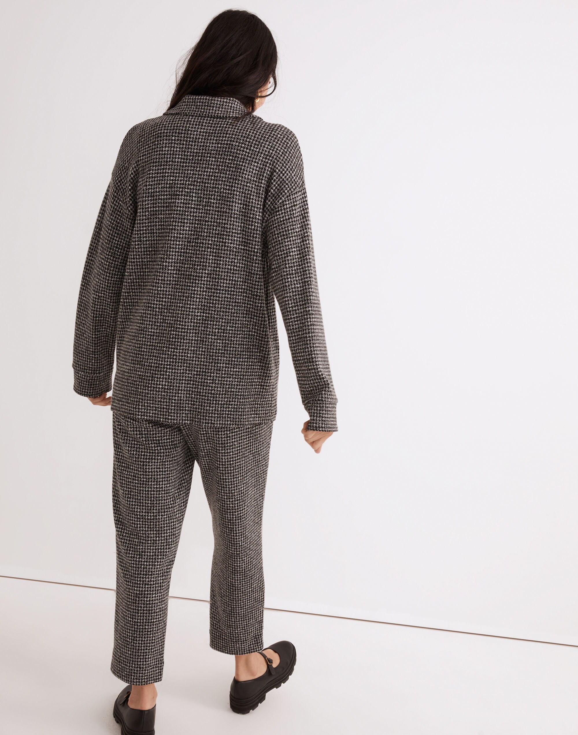 Brushed Knit Redford Blazer in Houndstooth Check