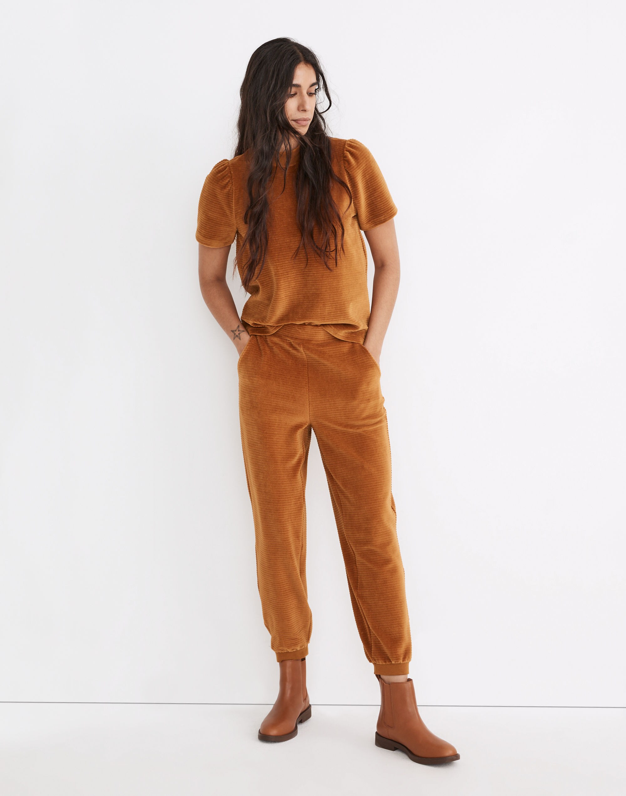 Velour Corduroy Relaxed Sweatpants