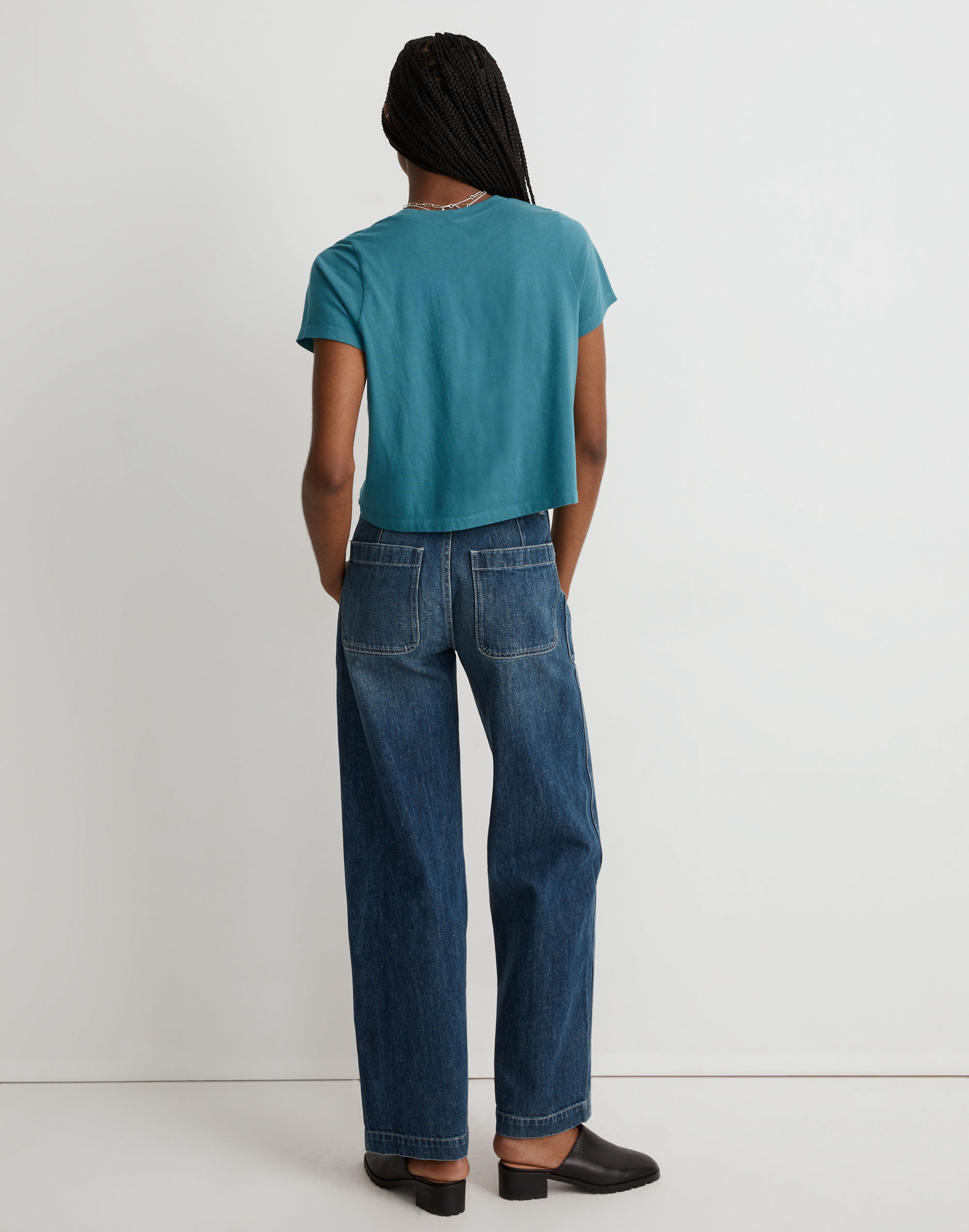 Softfade Cotton Boxy-Crop Tee