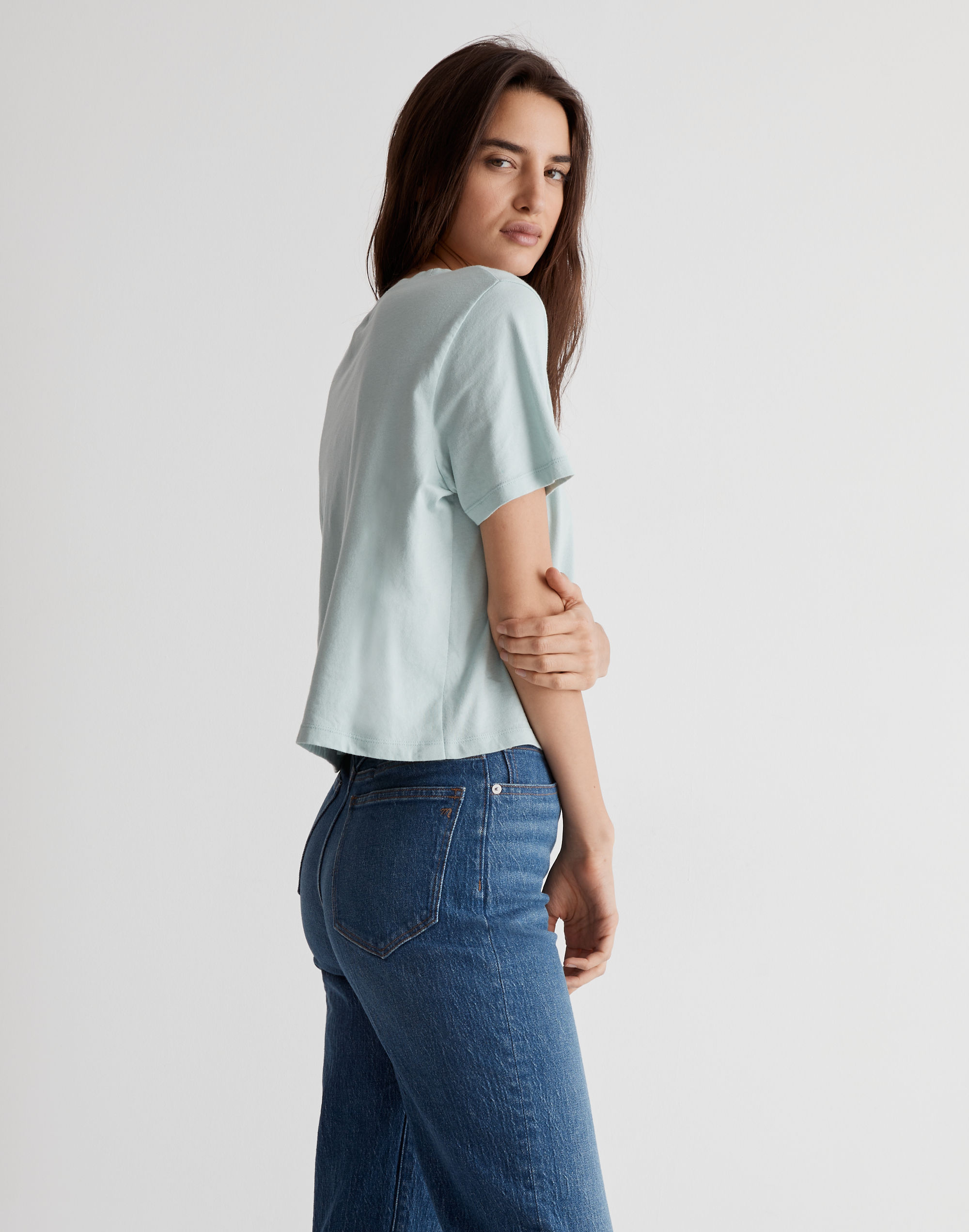 Softfade Cotton Boxy-Crop Tee