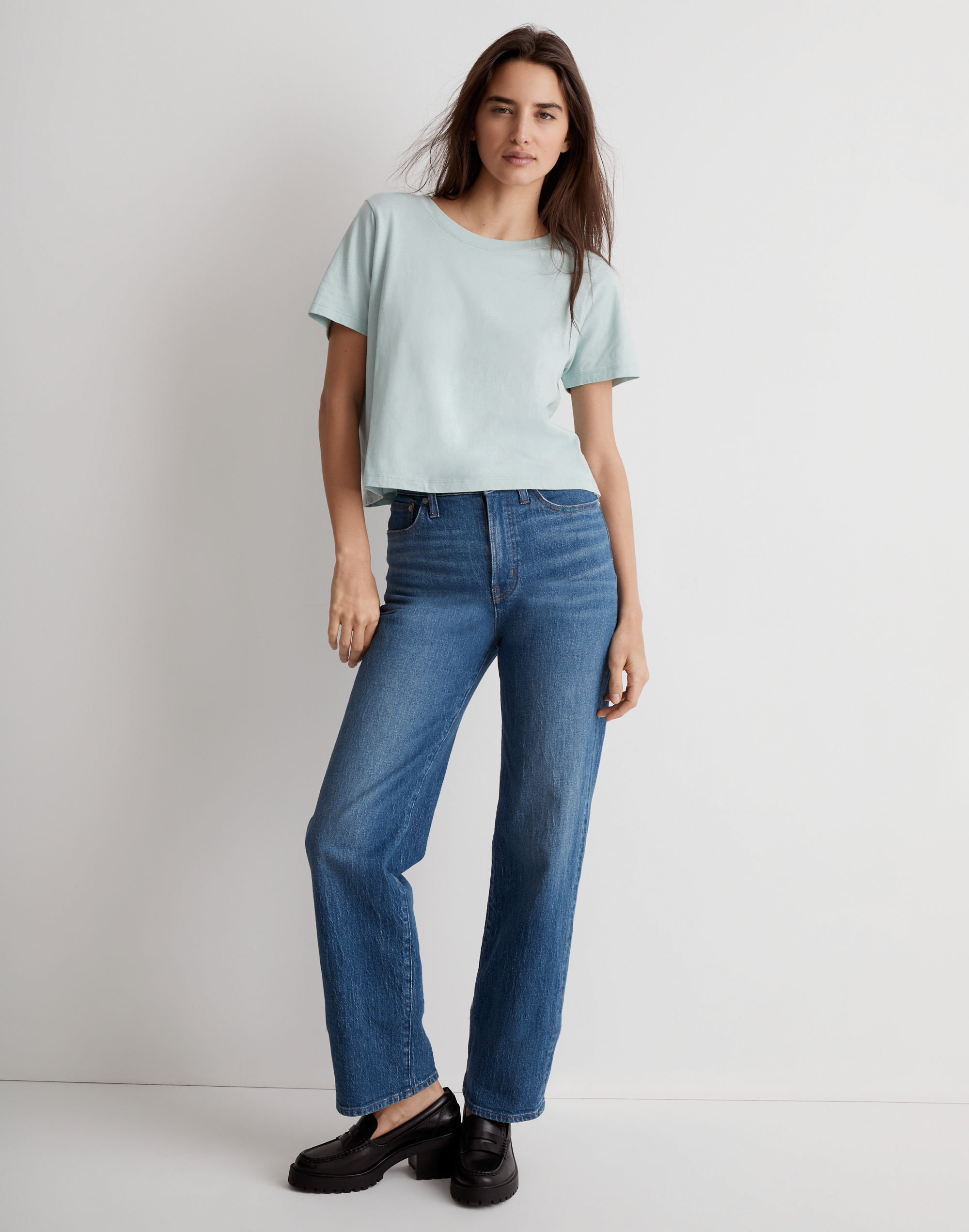 Softfade Cotton Boxy-Crop Tee