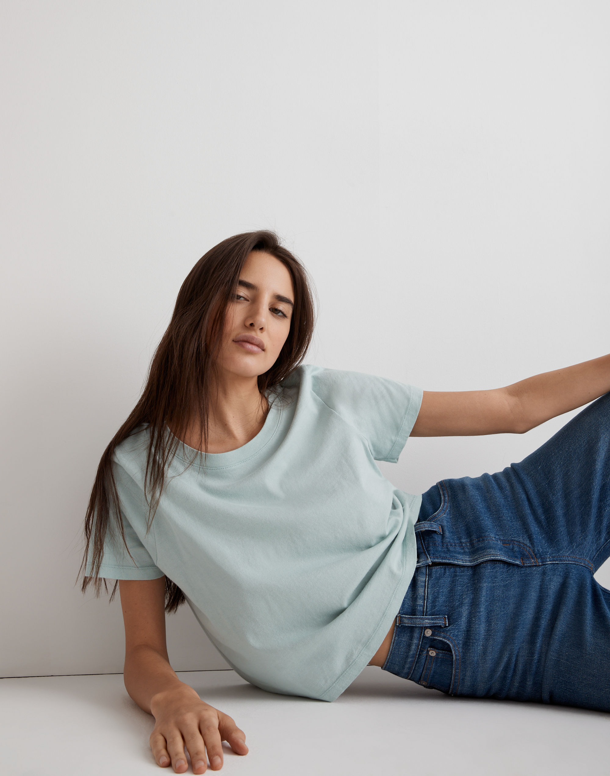 Softfade Cotton Boxy-Crop Tee