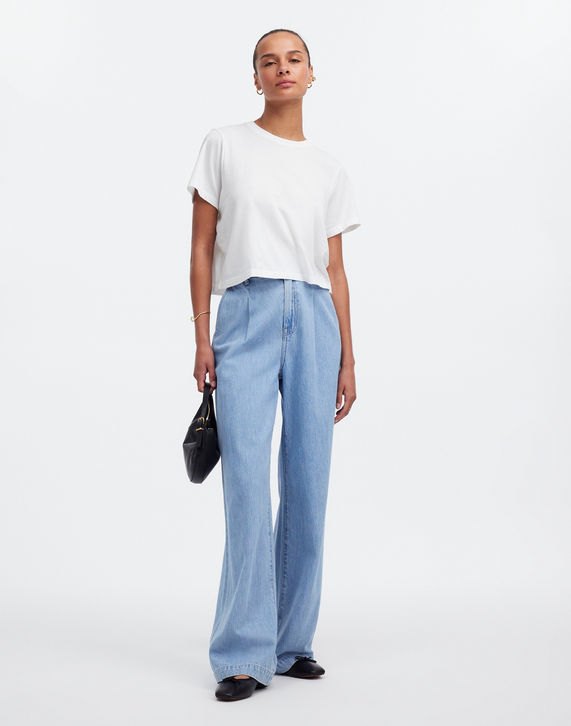 Softfade Cotton Boxy-Crop Tee