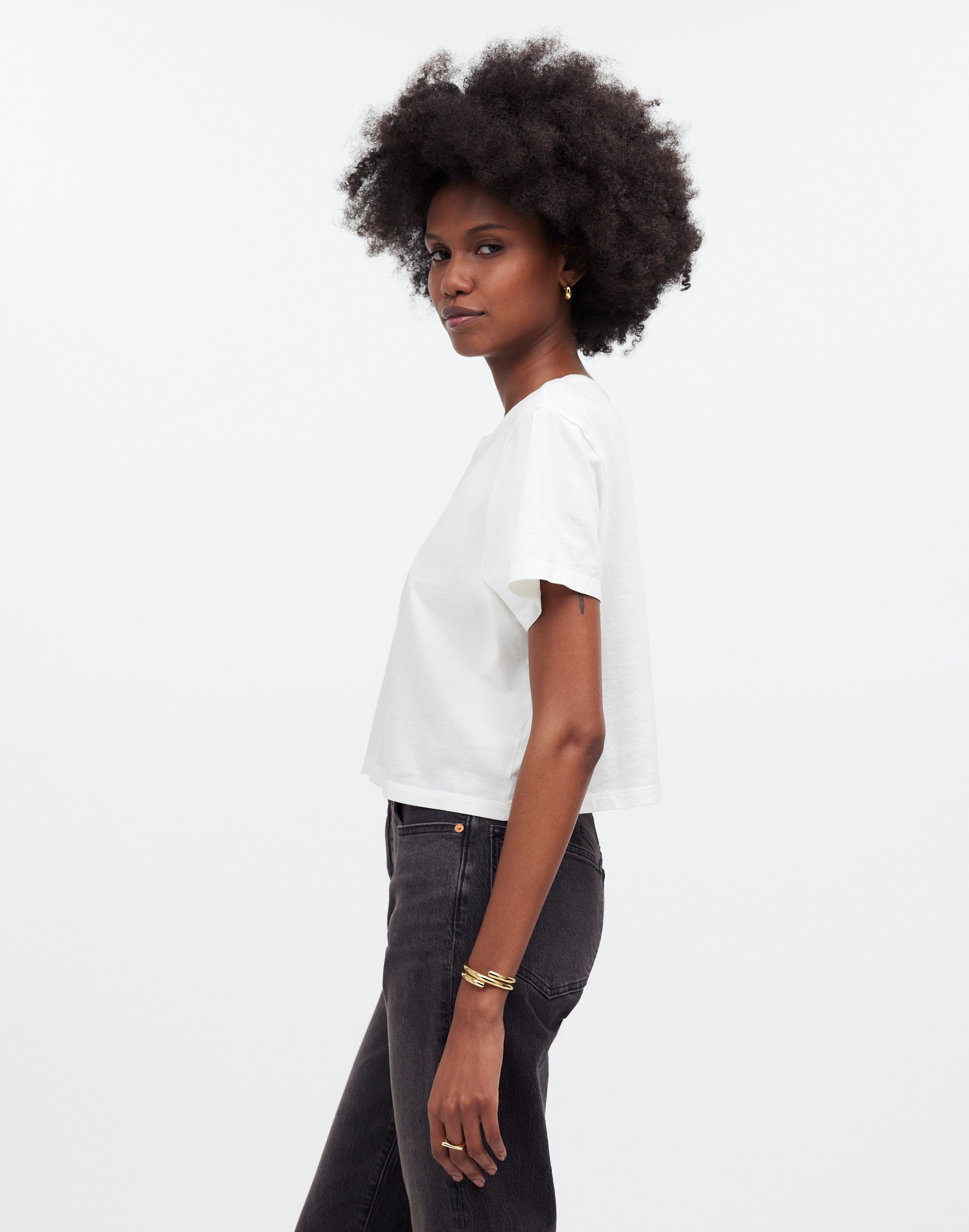 Softfade Cotton Boxy-Crop Tee