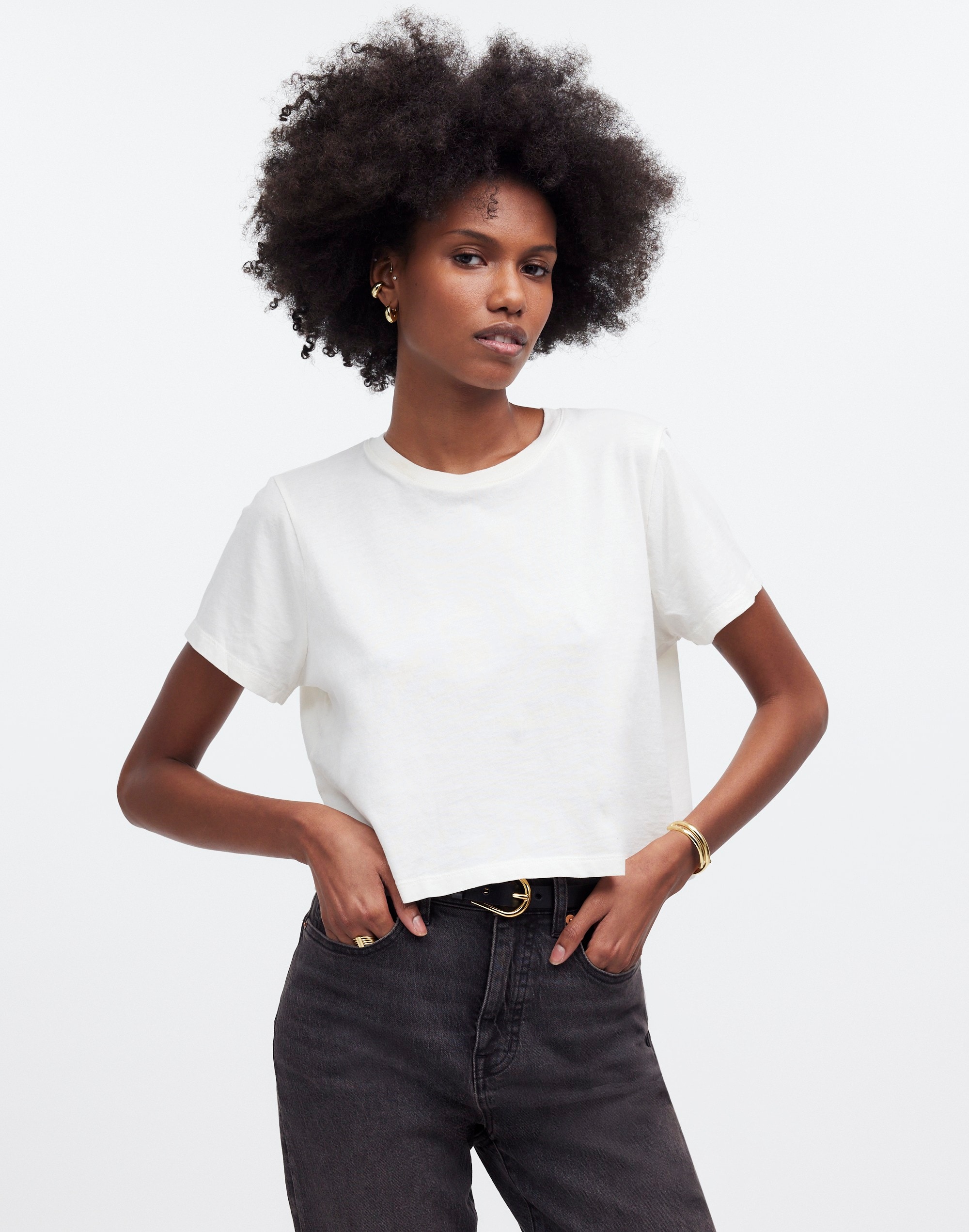 Softfade Cotton Boxy-Crop Tee