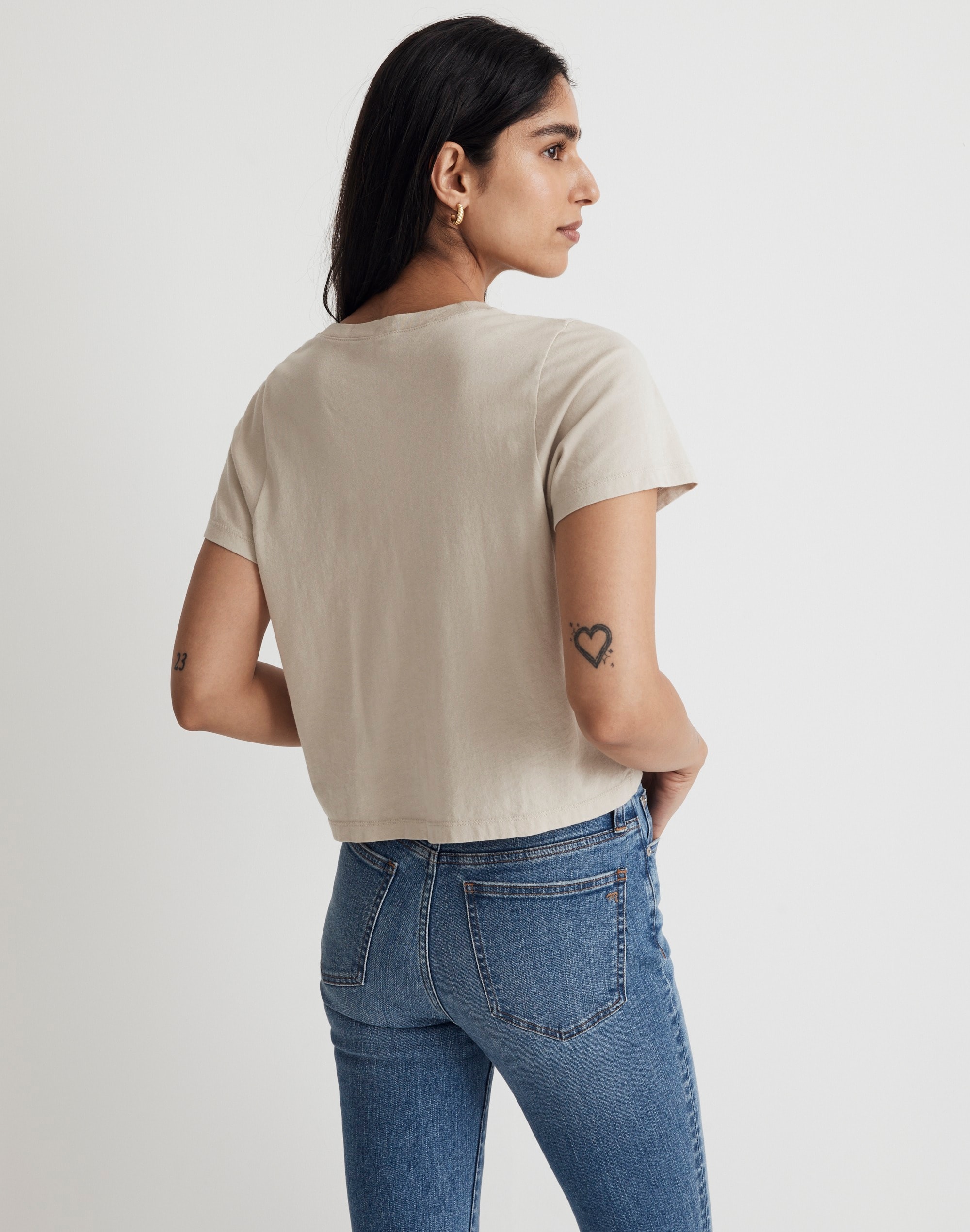Softfade Cotton Boxy-Crop Tee
