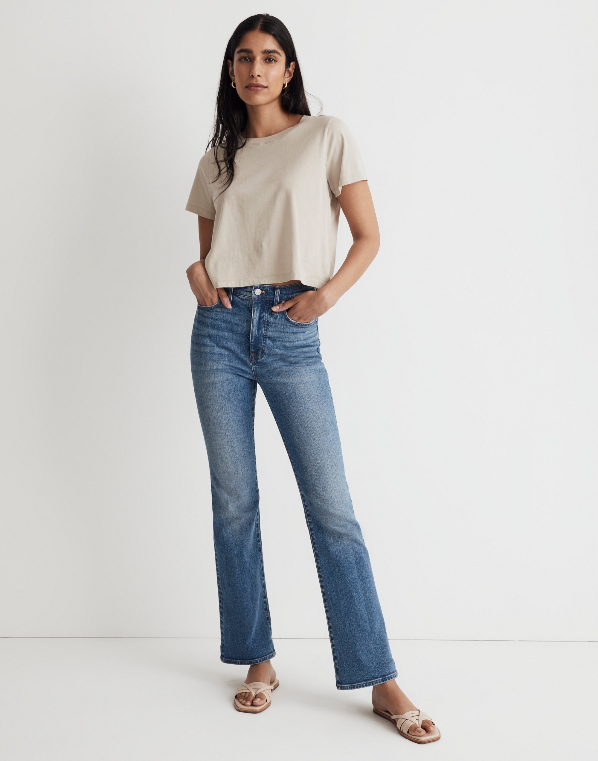 Softfade Cotton Boxy-Crop Tee